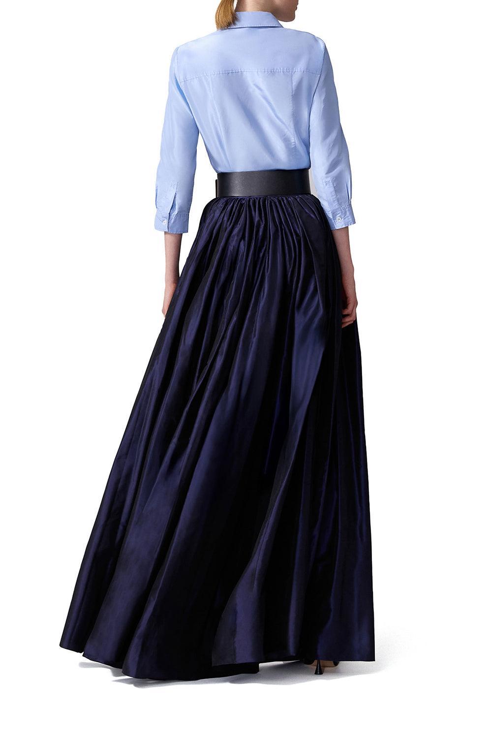 Taffeta Shirt - Sky Blue-SKY BLUE-2-CLOTHINGTOPBLOUSE-CAROLINA HERRERA