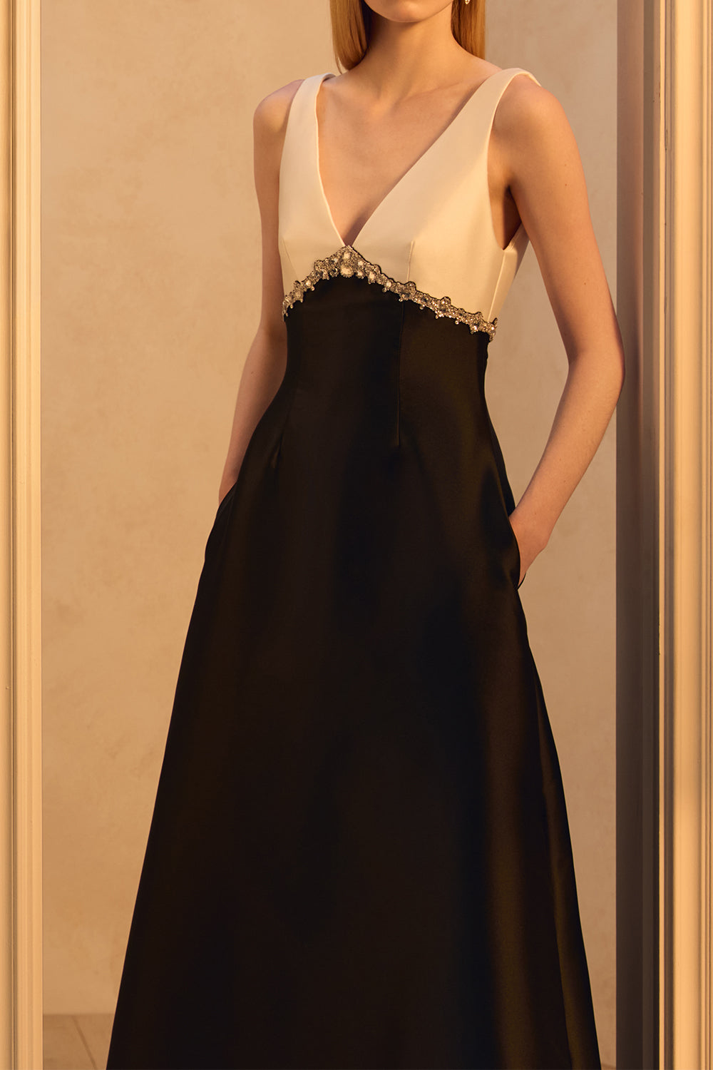  Crystal Embellished Sleeveless Gown-BLACK-6-CLOTHINGDRESSGOWN-PAMELLA ROLAND 