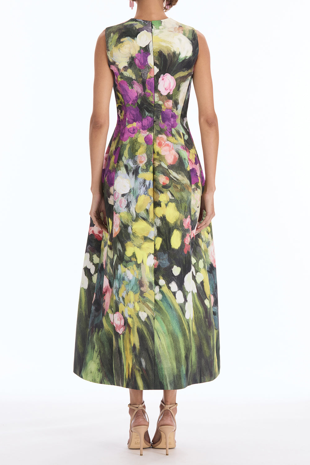 Sleeveless Abstract Garden Cocktail Dress