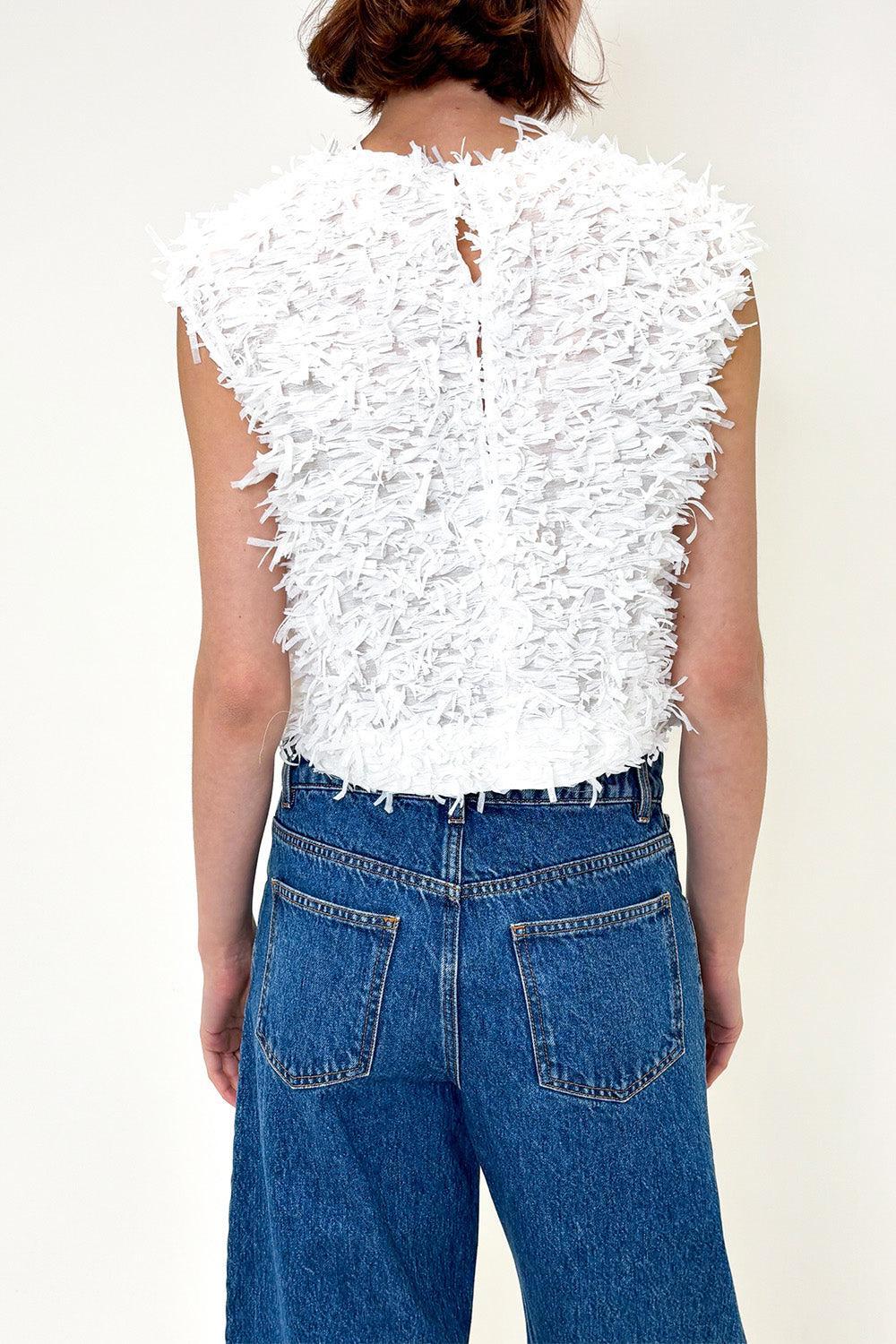 Sleeveless Shirt - Cream-CREAM-32-CLOTHINGTOPBLOUSE-ODEEH