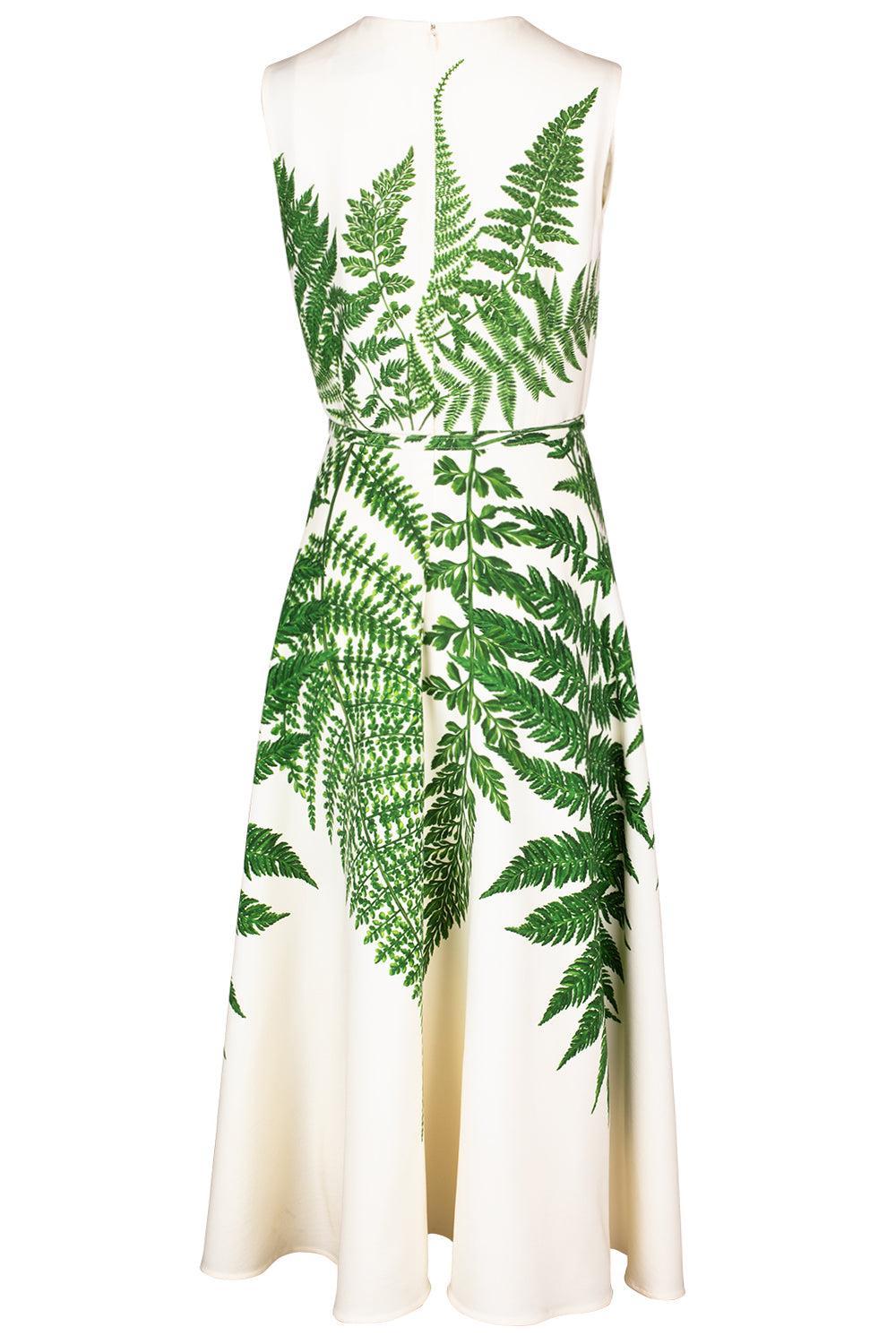 Fern Double Face Day Dress-GRN/IVOR-2-CLOTHINGDRESSCASUAL-OSCAR DE LA RENTA