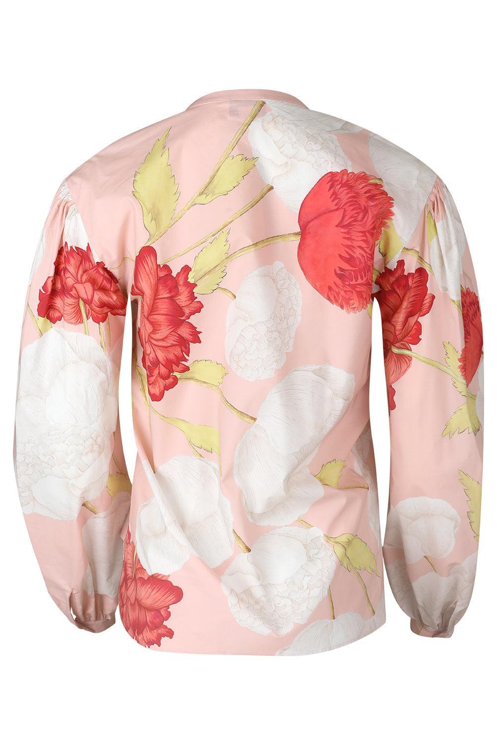 Long Sleeve Blossoms Blouse-ROSEMULT-38-CLOTHINGTOPBLOUSE-GIAMBATTISTA VALLI