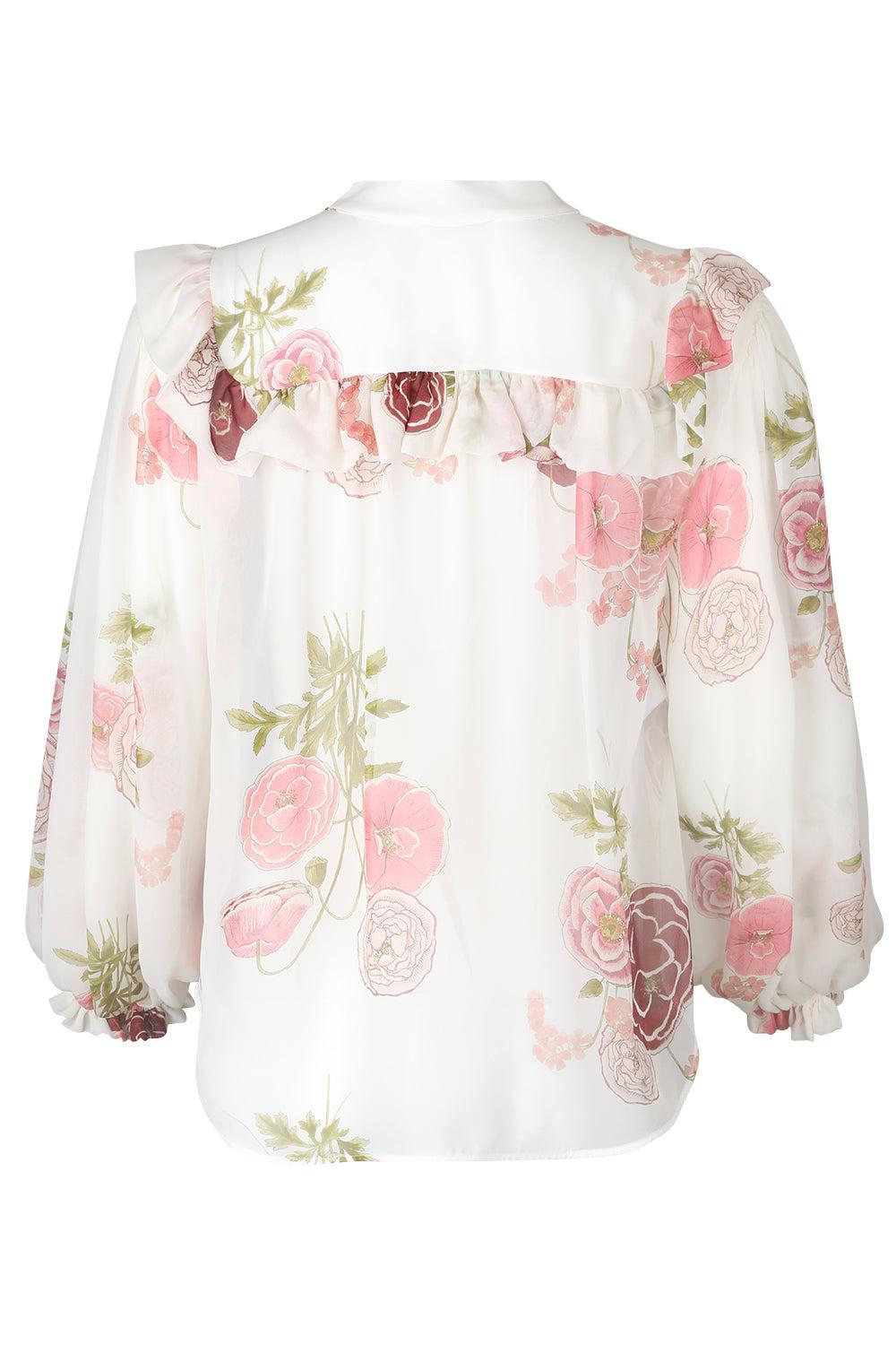 Long Sleeve Floral Blouse-IVORMULT-38-CLOTHINGTOPBLOUSE-GIAMBATTISTA VALLI