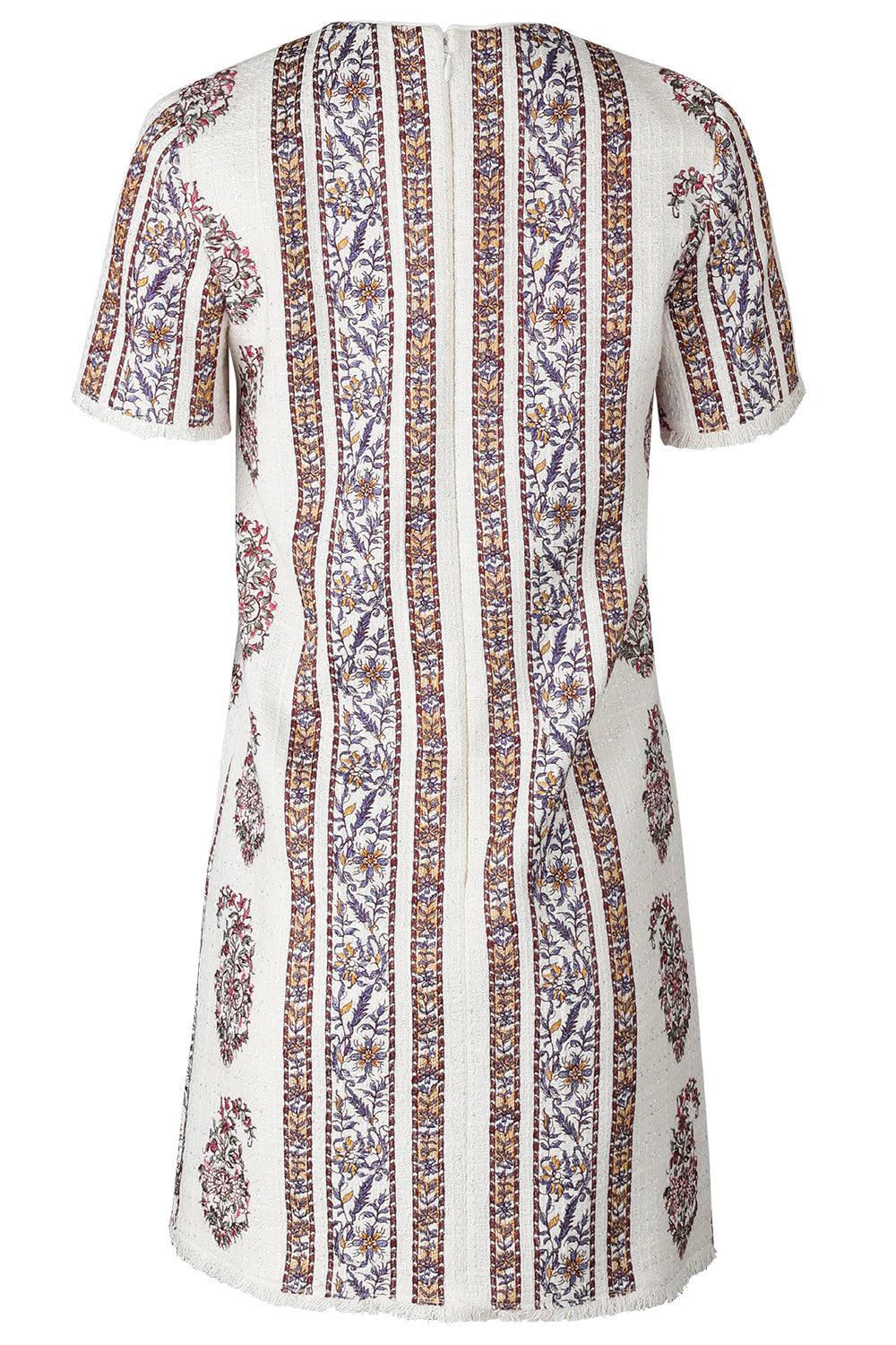 Short Sleeve Paisley Mini Dress-IVORMULT-38-CLOTHINGDRESSCASUAL-GIAMBATTISTA VALLI