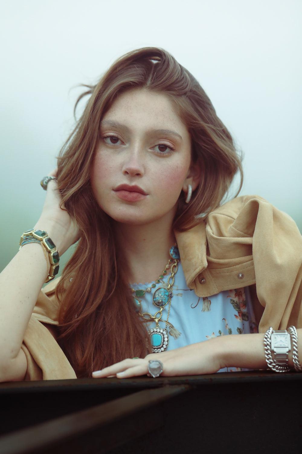 Oversized Crop Shirt-BROWN-2-CLOTHINGTOPBLOUSE-SUSAN BENDER