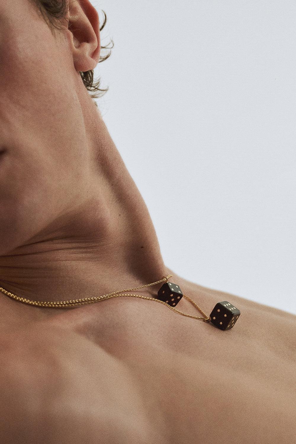 Diamond Ebony Dado Pendant-YELLOW GOLD-JEWELRYFINE JEWELPENDANT-MARIE LICHTENBERG