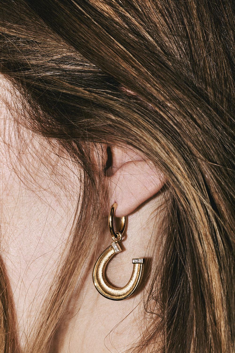 Diamond Horseshoe Pendant-YELLOW GOLD-JEWELRYFINE JEWELPENDANT-MARIE LICHTENBERG