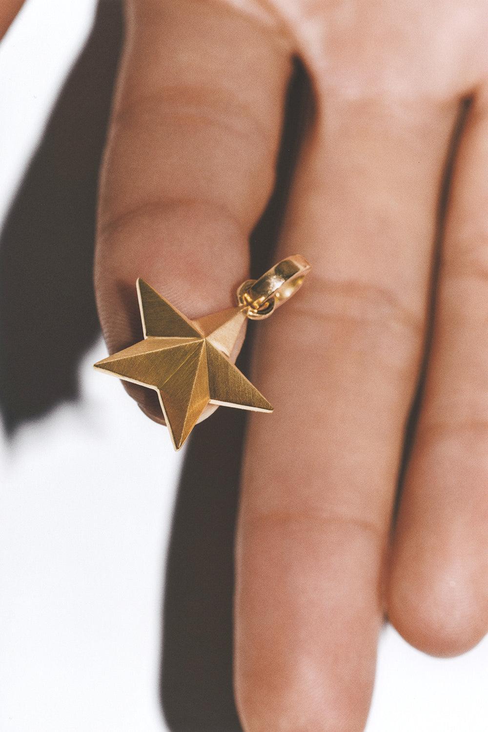 Small Star Pendant-YELLOW GOLD-JEWELRYFINE JEWELPENDANT-MARIE LICHTENBERG
