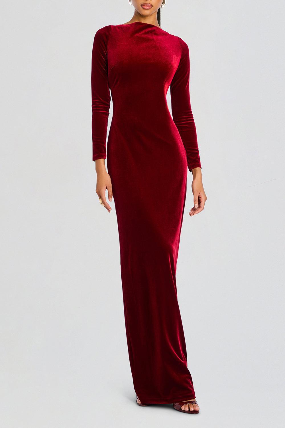 Alizee Velvet Dress-PORT-XS-CLOTHINGDRESSGOWN-RETROFETE