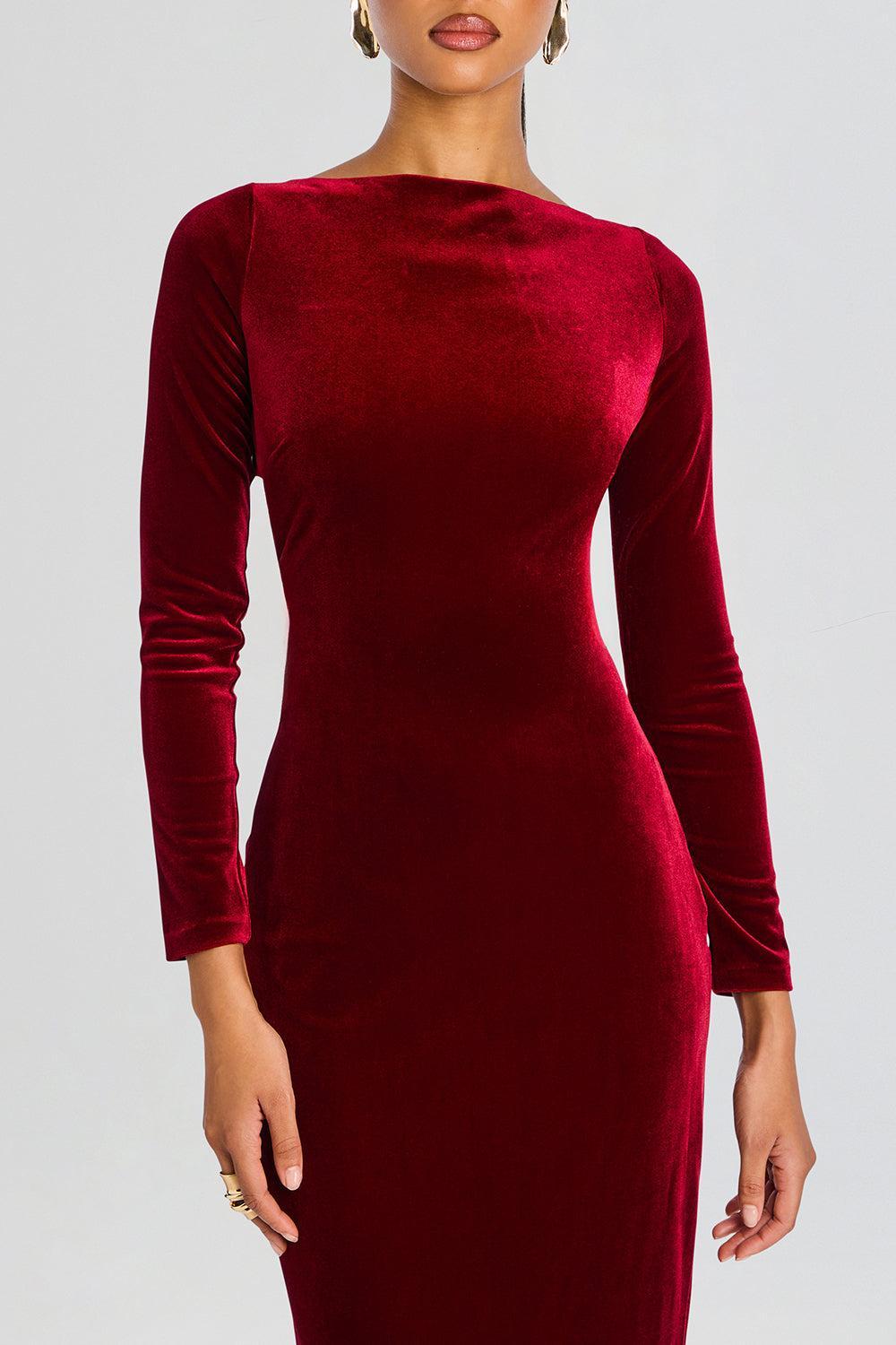 Alizee Velvet Dress-PORT-XS-CLOTHINGDRESSGOWN-RETROFETE