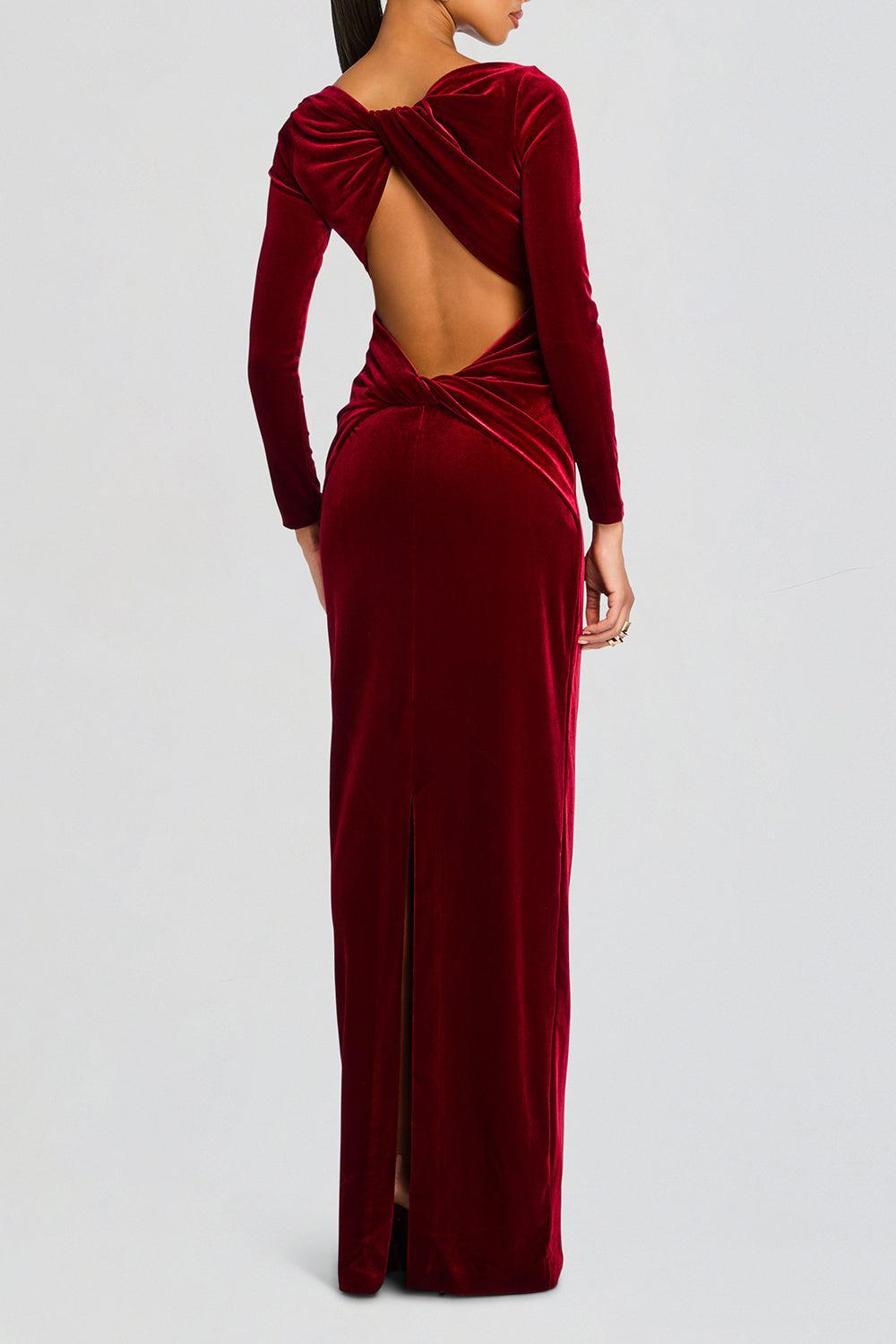 Alizee Velvet Dress-PORT-XS-CLOTHINGDRESSGOWN-RETROFETE