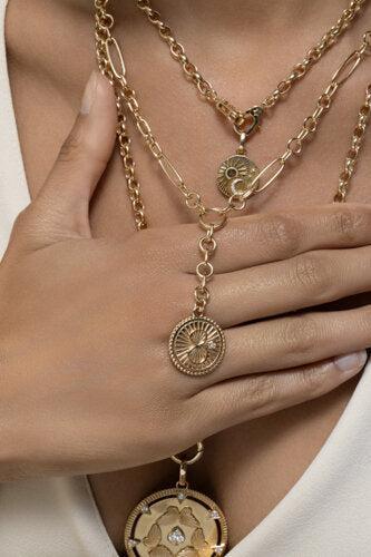 Infinite Gratitude - Karma Small Mixed Clip Extension Necklace-YELLOW GOLD-JEWELRYFINE JEWELNECKLACE O-FOUNDRAE