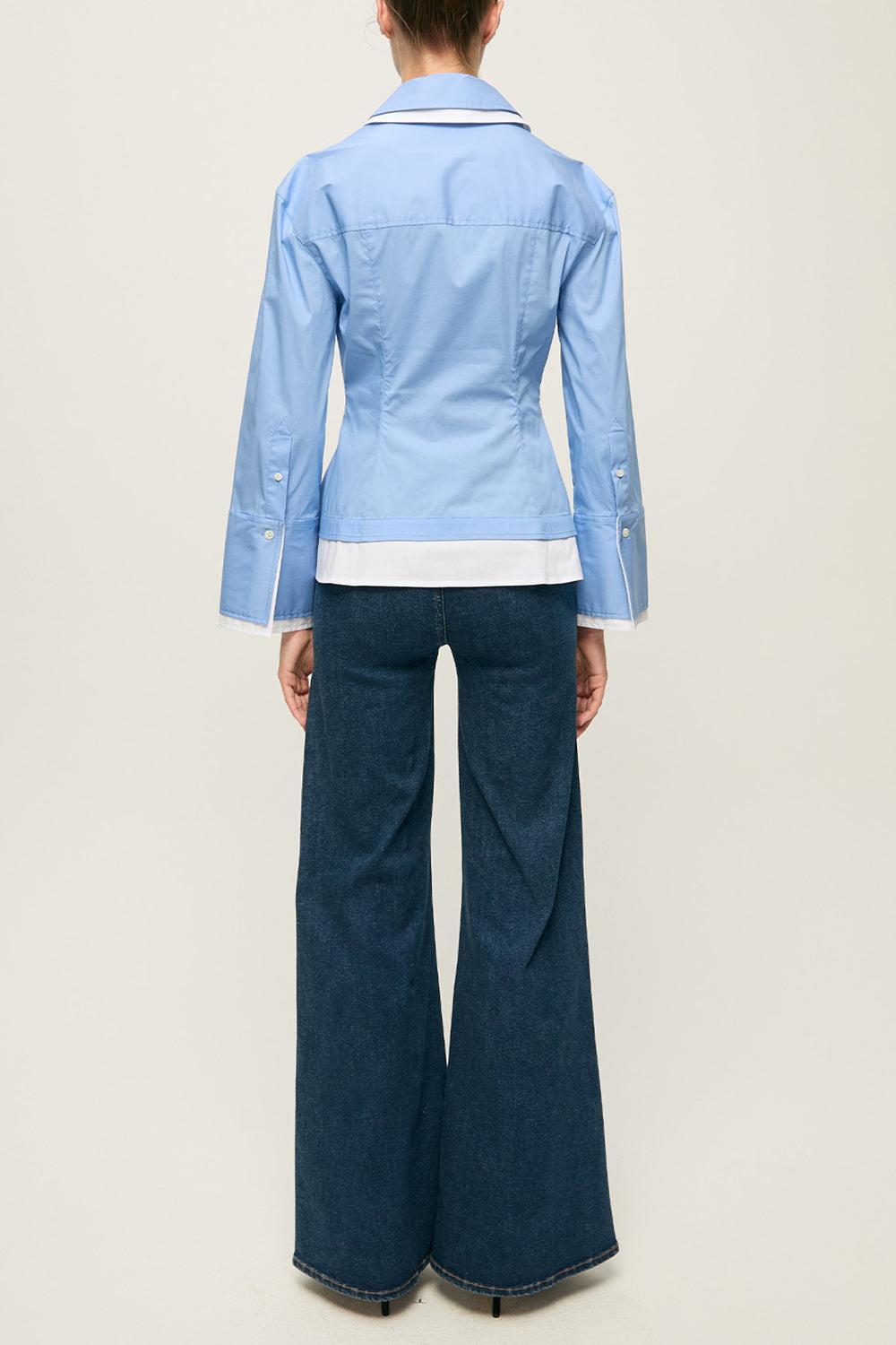 Bonnie Shirt-BLUE-2-CLOTHINGTOPBLOUSE-VERONICA BEARD