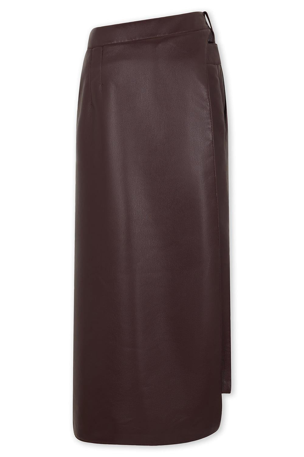 Double Layer Midi Skirt-BRN PLUM-36-CLOTHINGSKIRTMAXI-RABANNE