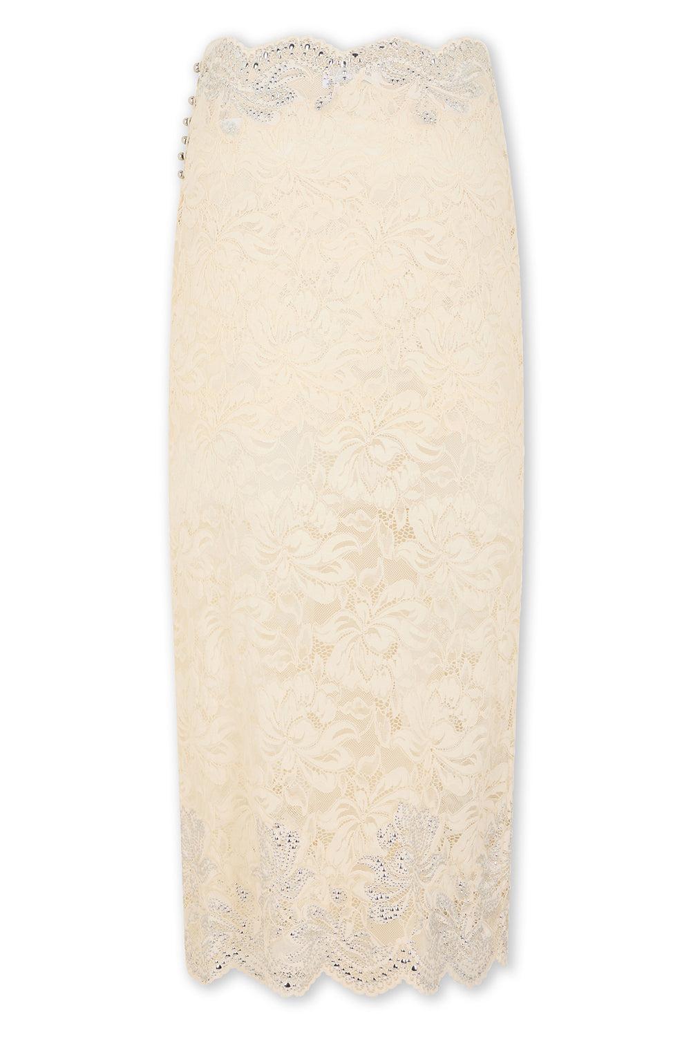 Button Midi Skirt-IVORY-34-CLOTHINGSKIRTMAXI-RABANNE