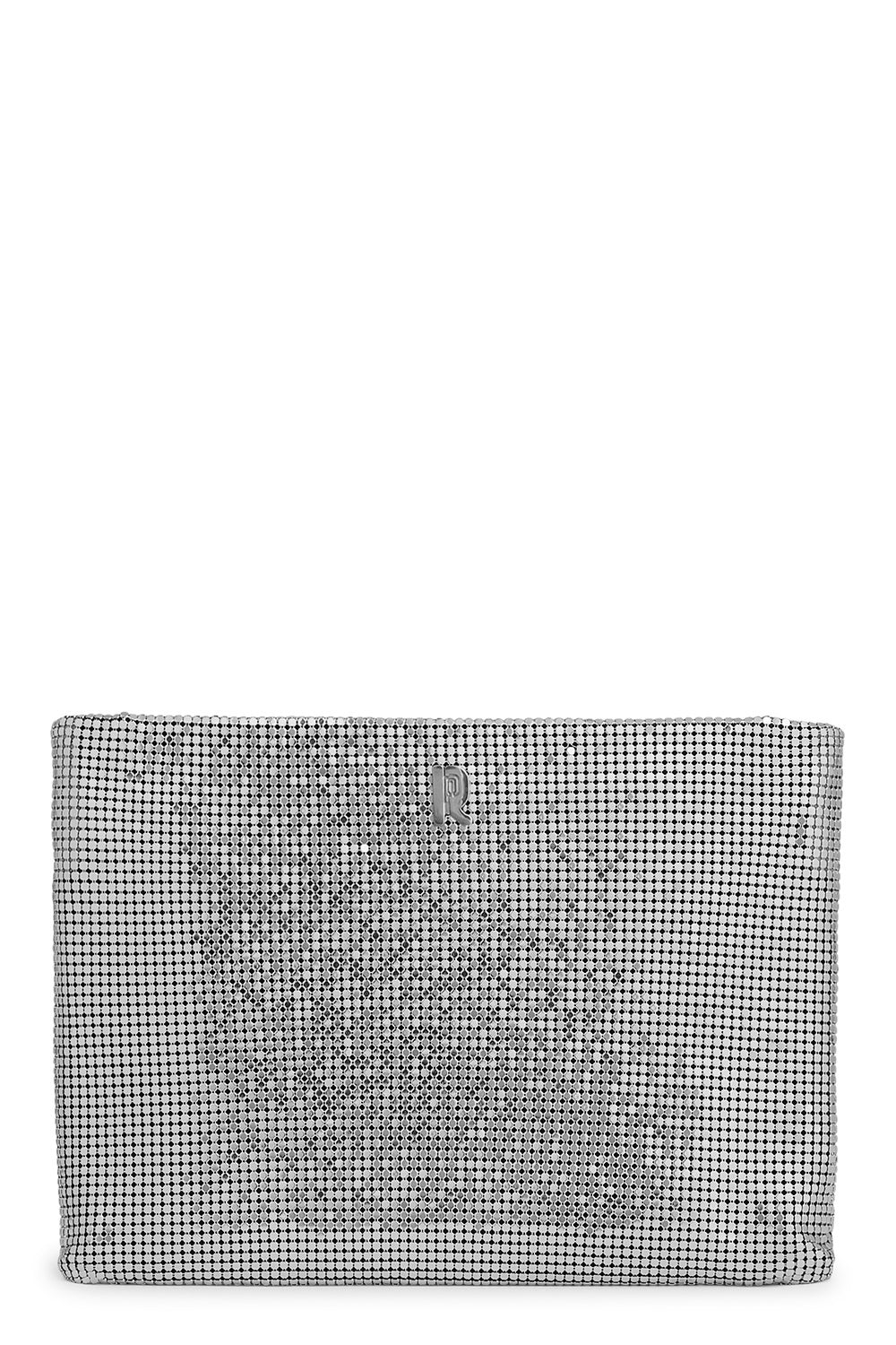 METALLIC WRISTLET CLUTCH - SILVER-SILVER-O/S-HANDBAGCLUTCHES-RABANNE