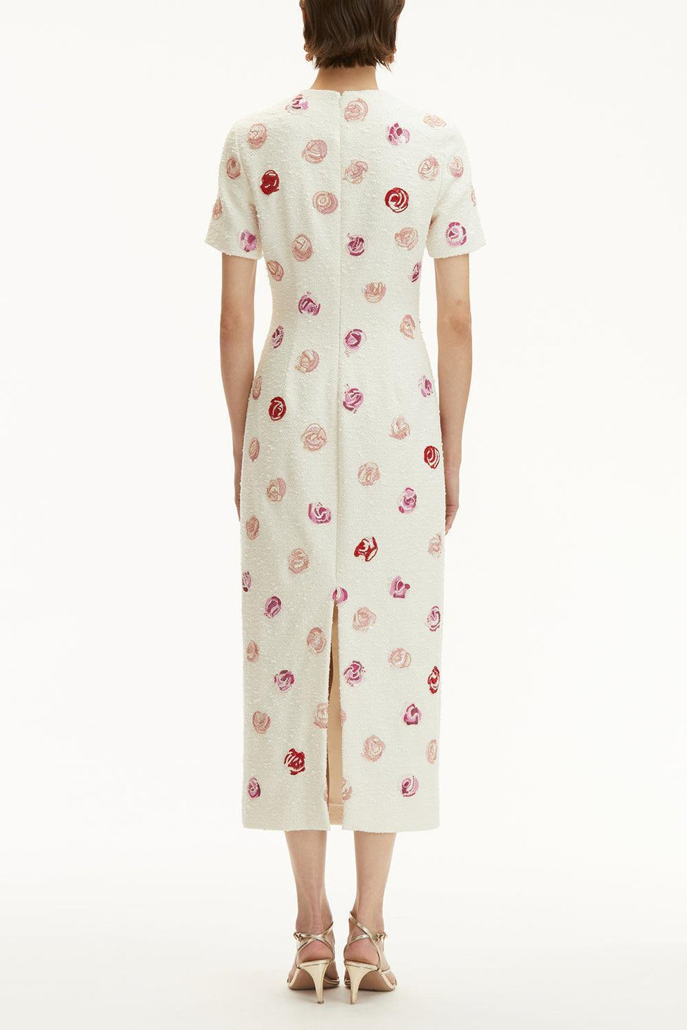 Short Sleeve Rose Embroidered Dress