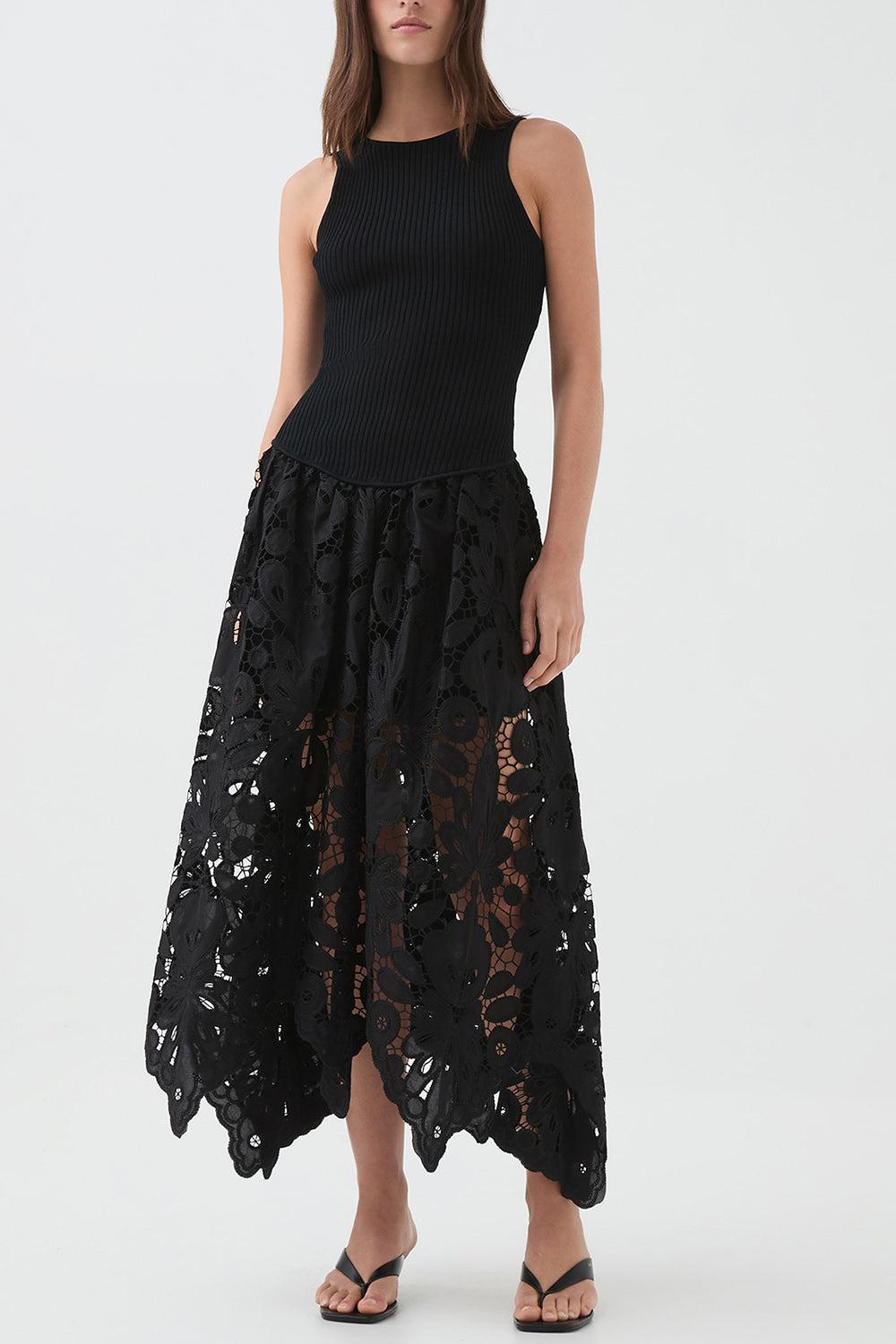 Atlas Midi Dress-BLACK-XS-CLOTHINGDRESSCASUAL-AJE