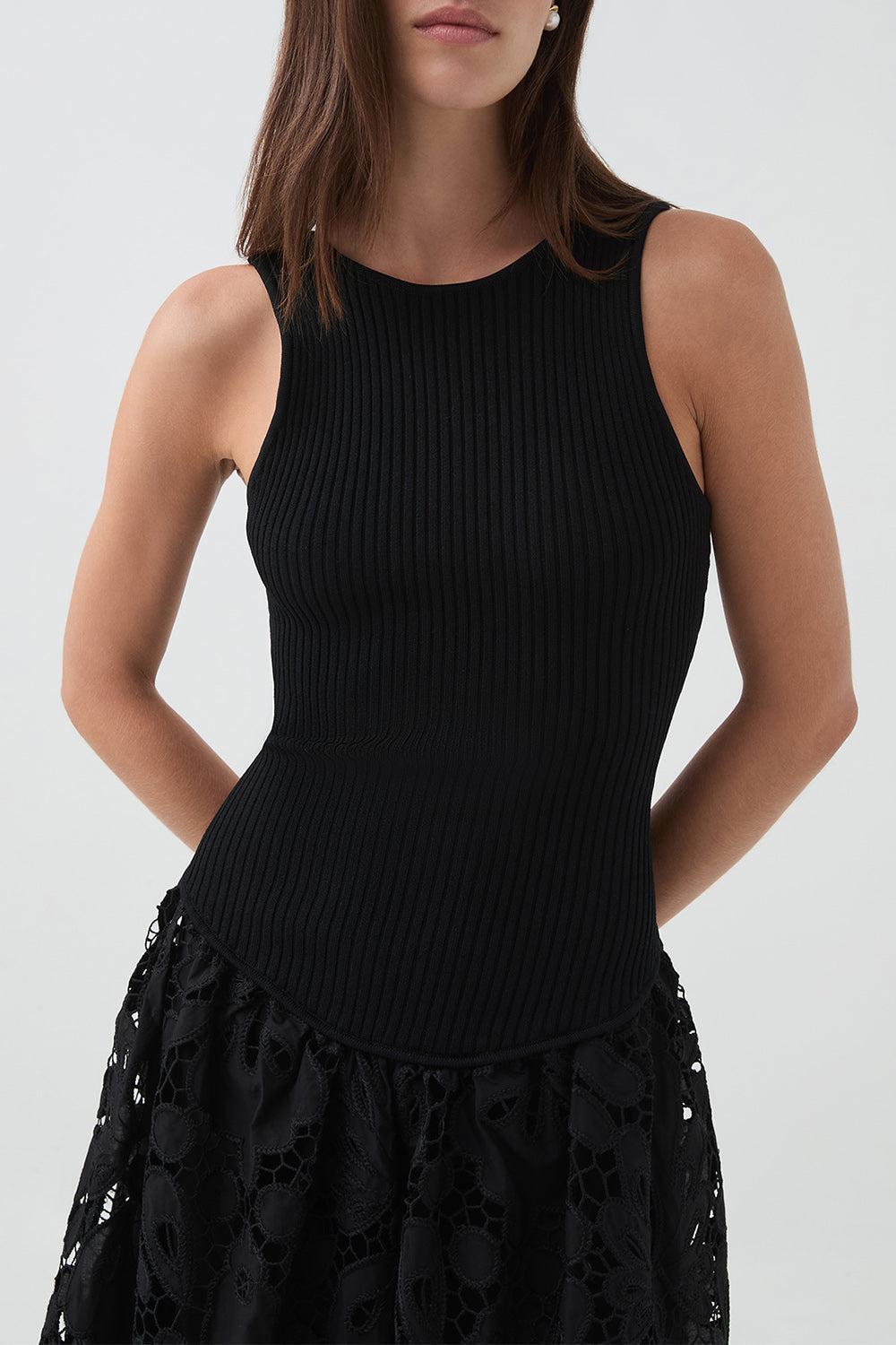 Atlas Midi Dress-BLACK-XS-CLOTHINGDRESSCASUAL-AJE
