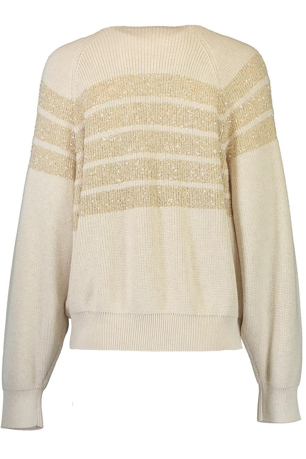 Stripe Bomber Jacket-CREAM-XS-CLOTHINGJACKETCASUAL-BRUNELLO CUCINELLI
