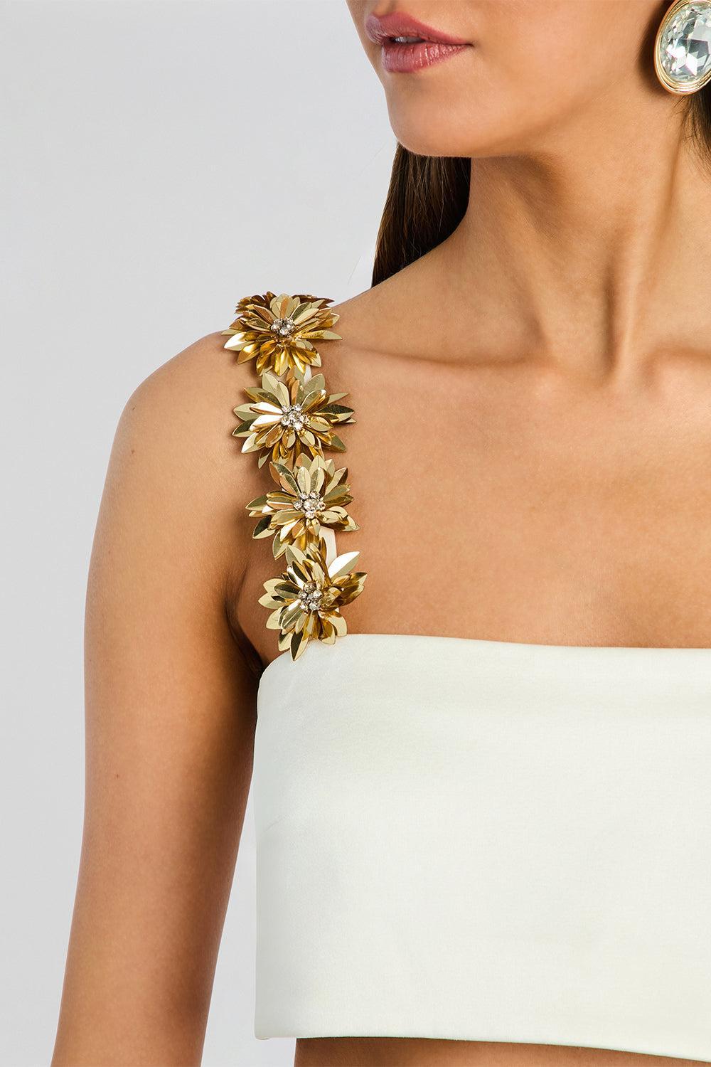 Sinead Embellished Top-CRM/GOLD-XS-CLOTHINGTOPTANK-RETROFETE