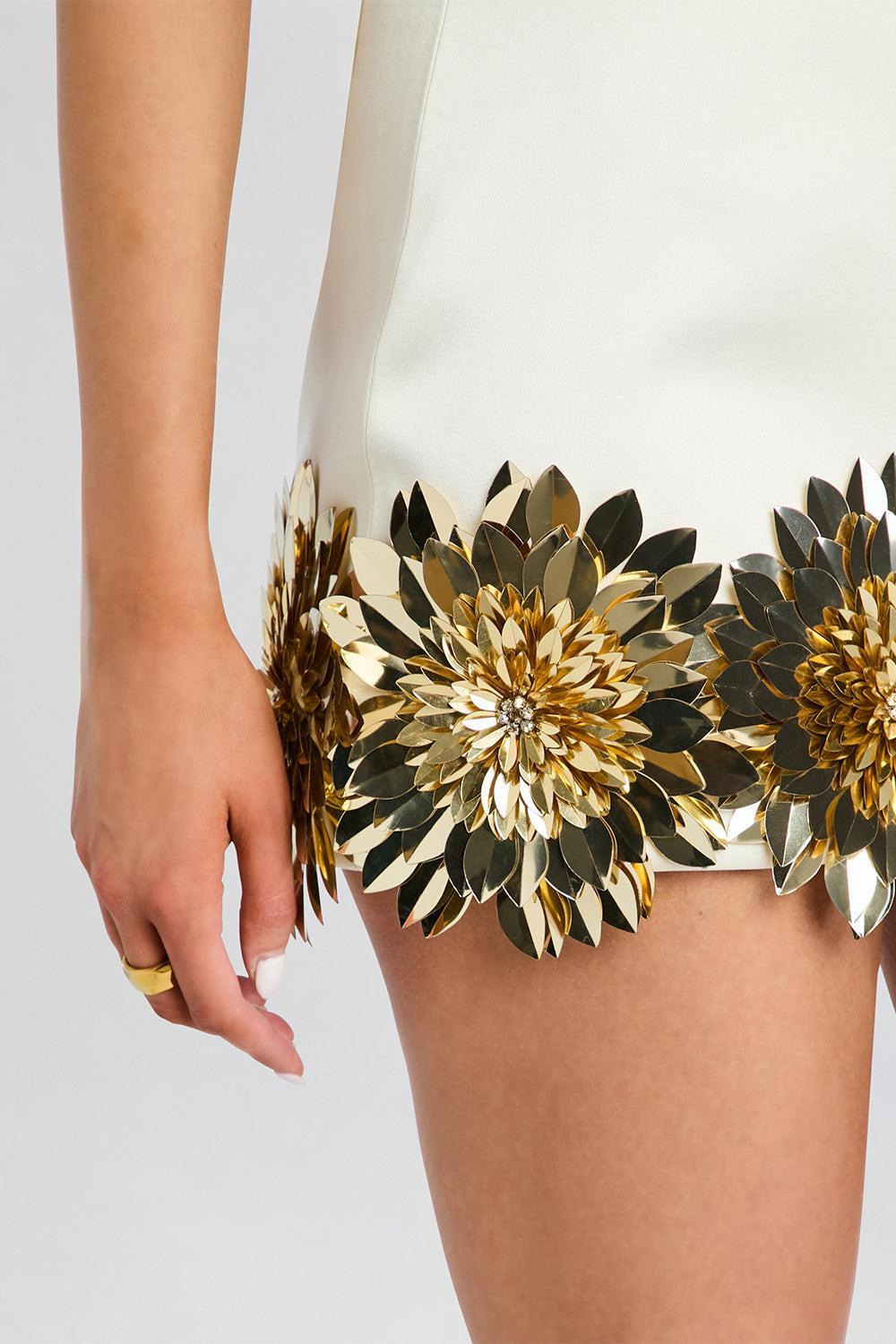 Gitte Embellished Skirt-CRM/GOLD-XS-CLOTHINGSKIRTMINI-RETROFETE