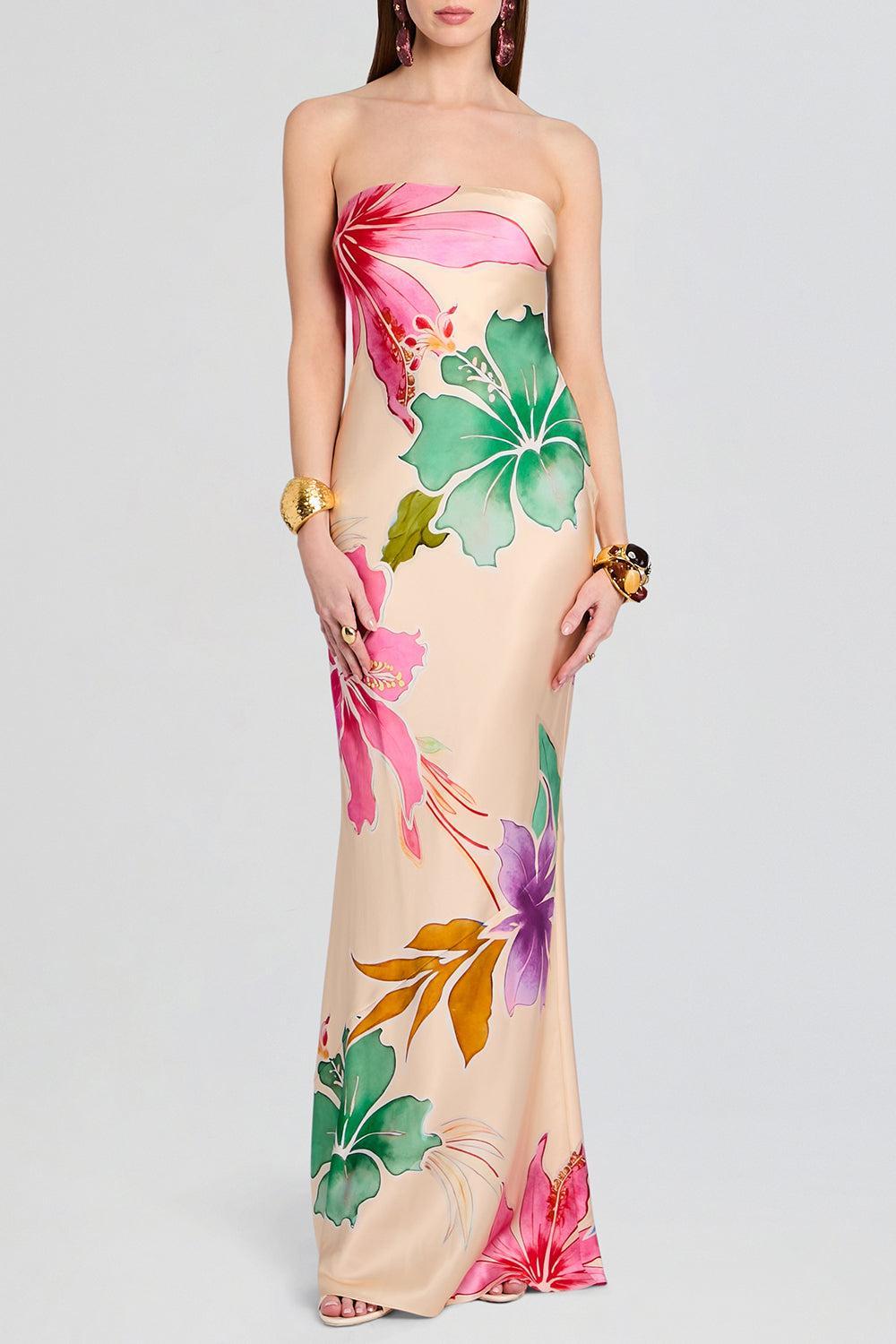 Keaton Dress - Ivory Hibiscus Floral-IVRHIBFL-XS-CLOTHINGDRESSCASUAL-RETROFETE