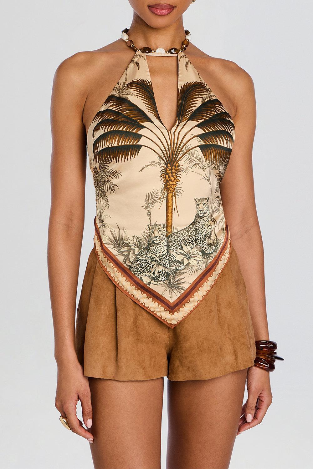 Zaphire Top-OCHRPALM-XS-CLOTHINGTOPBLOUSE-RETROFETE