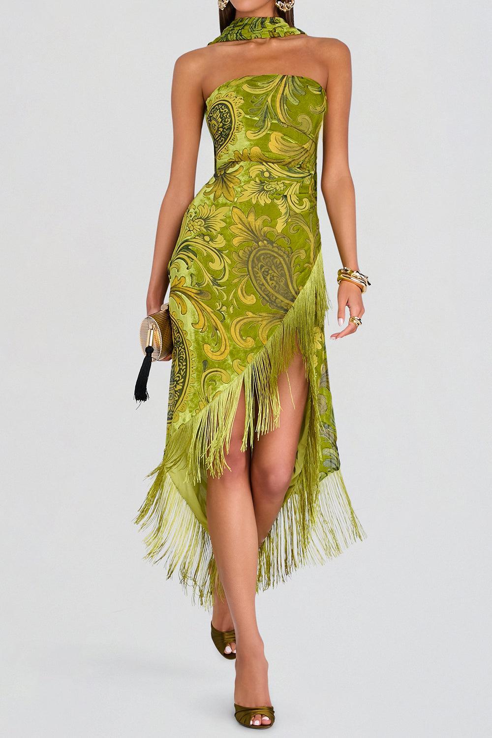  Statice Velvet Dress-GREEN-XS-CLOTHINGDRESSCOCKTAIL-RETROFETE 