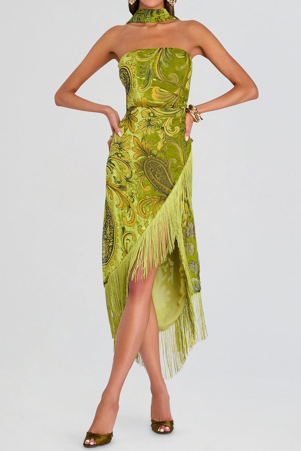 Statice Velvet Dress-GREEN-XS-CLOTHINGDRESSCOCKTAIL-RETROFETE