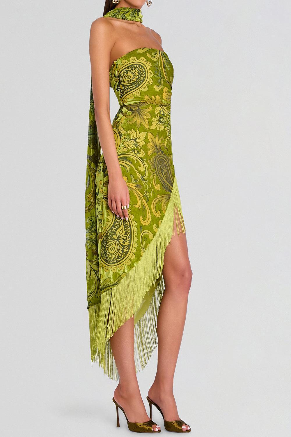 Statice Velvet Dress-GREEN-XS-CLOTHINGDRESSCOCKTAIL-RETROFETE 