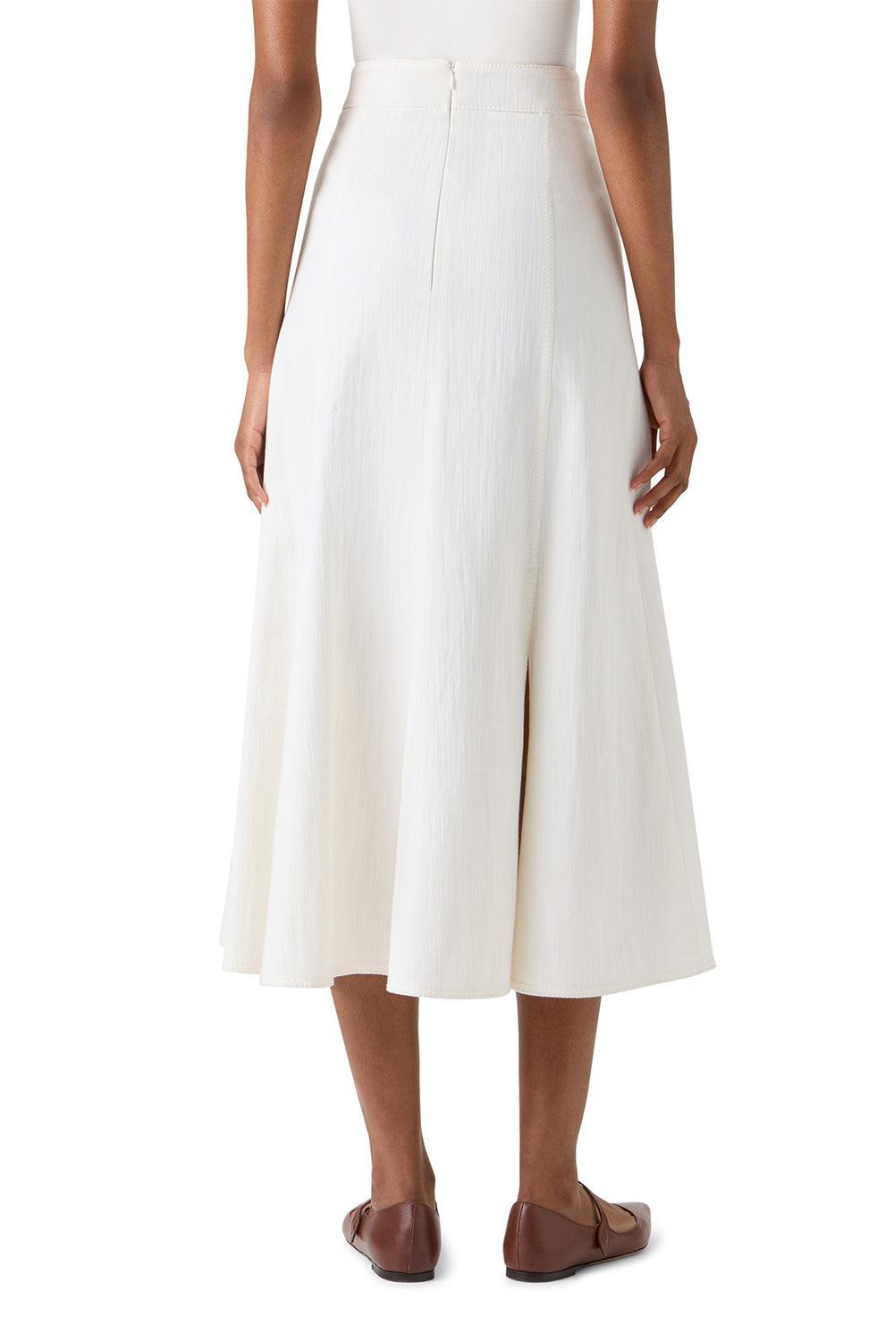 Pleated Flare Midi Skirt-CREAM-2-CLOTHINGSKIRTMIDI-AKRIS PUNTO