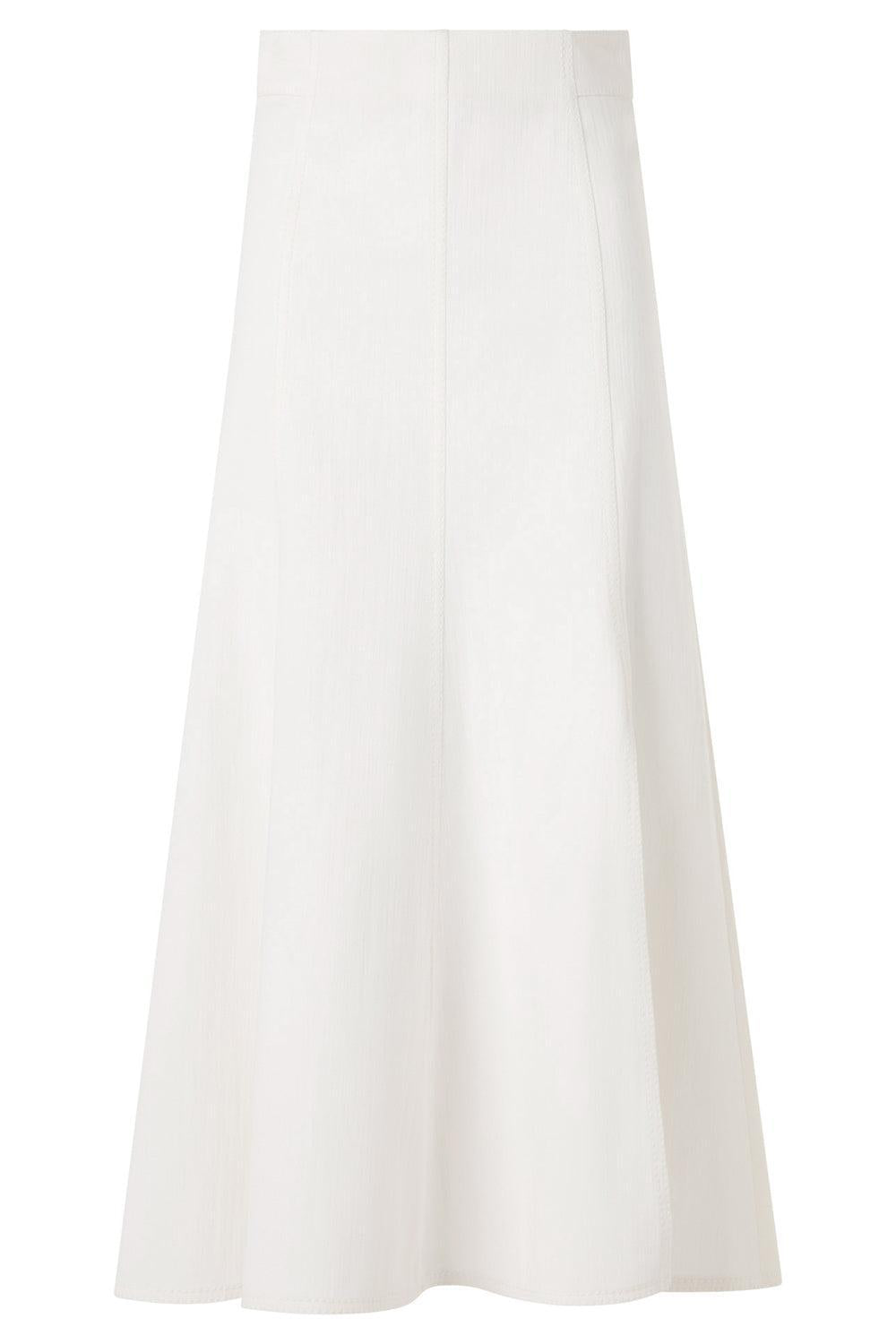 Pleated Flare Midi Skirt-CREAM-2-CLOTHINGSKIRTMIDI-AKRIS PUNTO