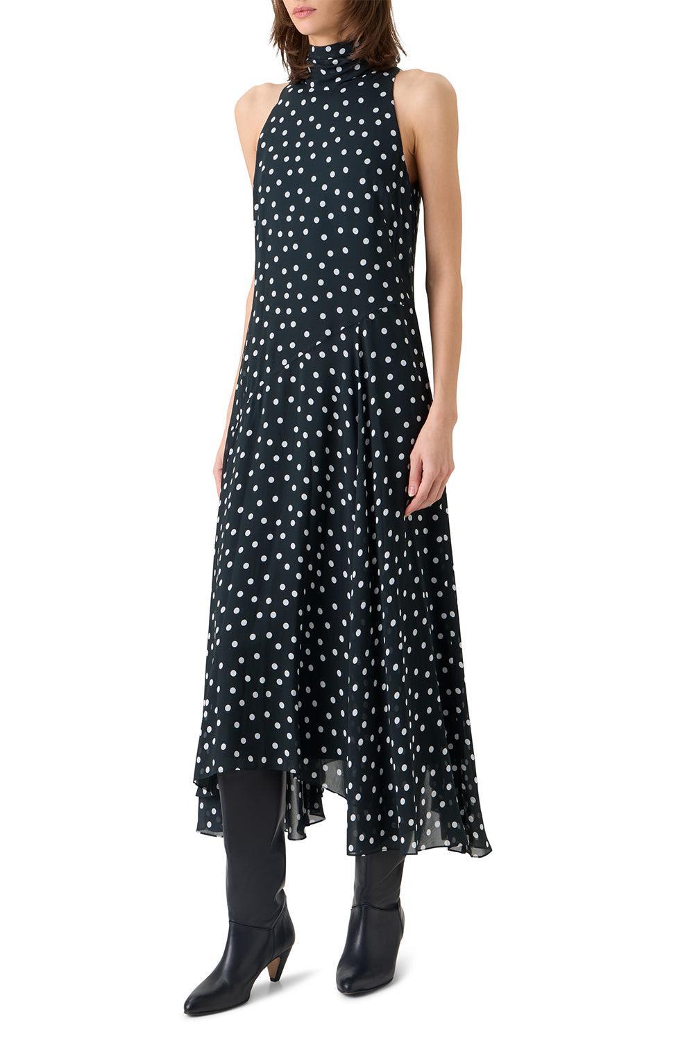 Mock Neck Midi Dress-POLKADOT-2-CLOTHINGDRESSCASUAL-AKRIS PUNTO