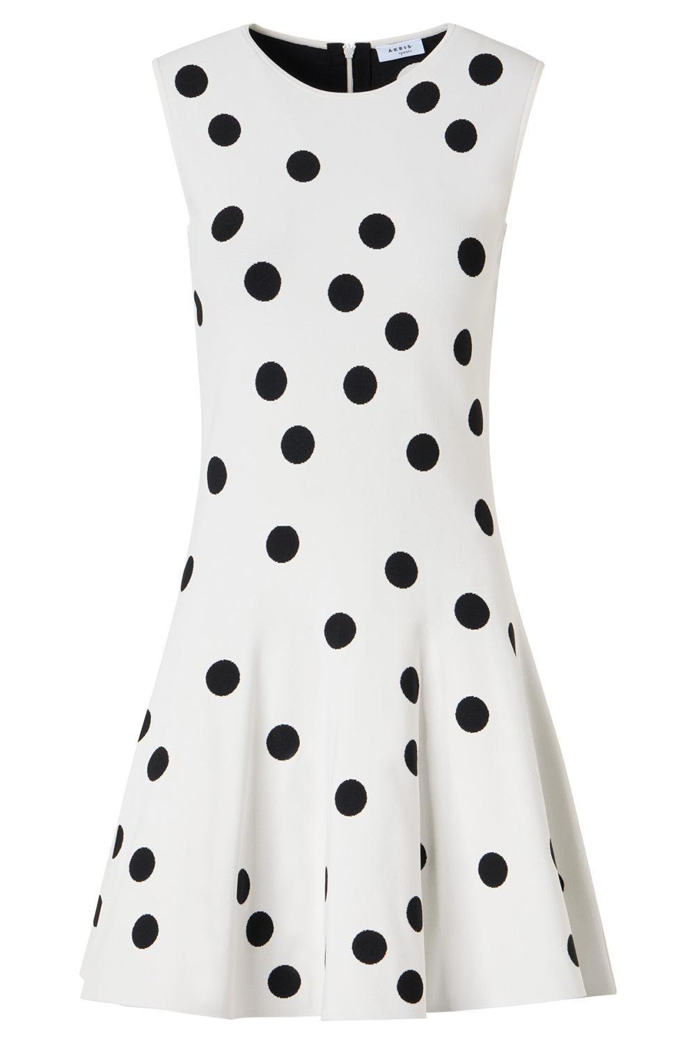Sleeveless Knit Flare Dress-POLKADOT-2-CLOTHINGDRESSCASUAL-AKRIS PUNTO