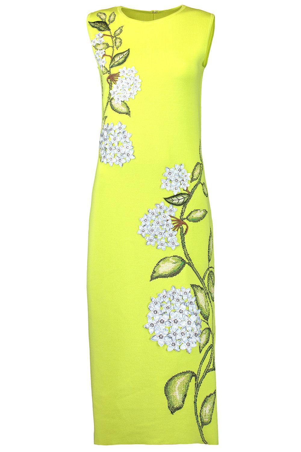 Sleeveless Relaxed Long Dress-GREEN-S-CLOTHINGDRESSCASUAL-OSCAR DE LA RENTA