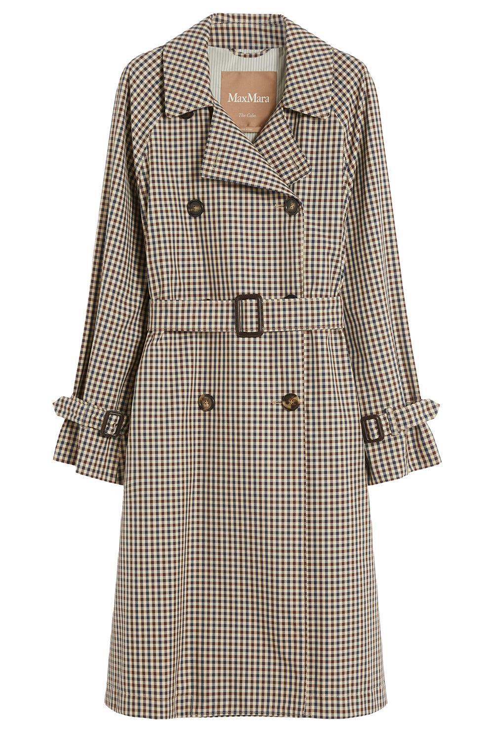 Button Belted Trench Coat-COFFEE-4-CLOTHINGCOATTRENCH-MAX MARA