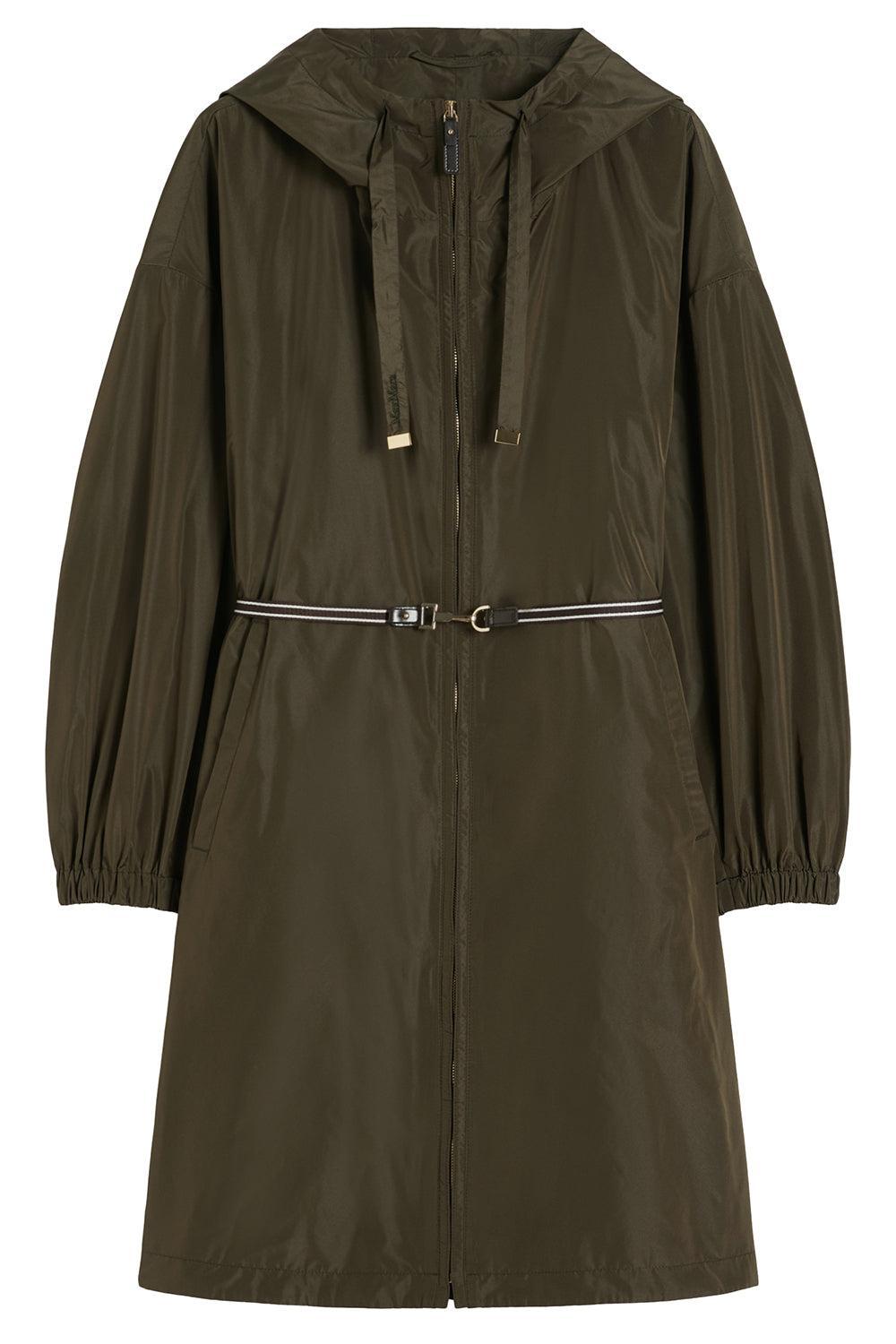 Zip-Up Raincoat-GREEN-2-CLOTHINGCOATTRENCH-MAX MARA