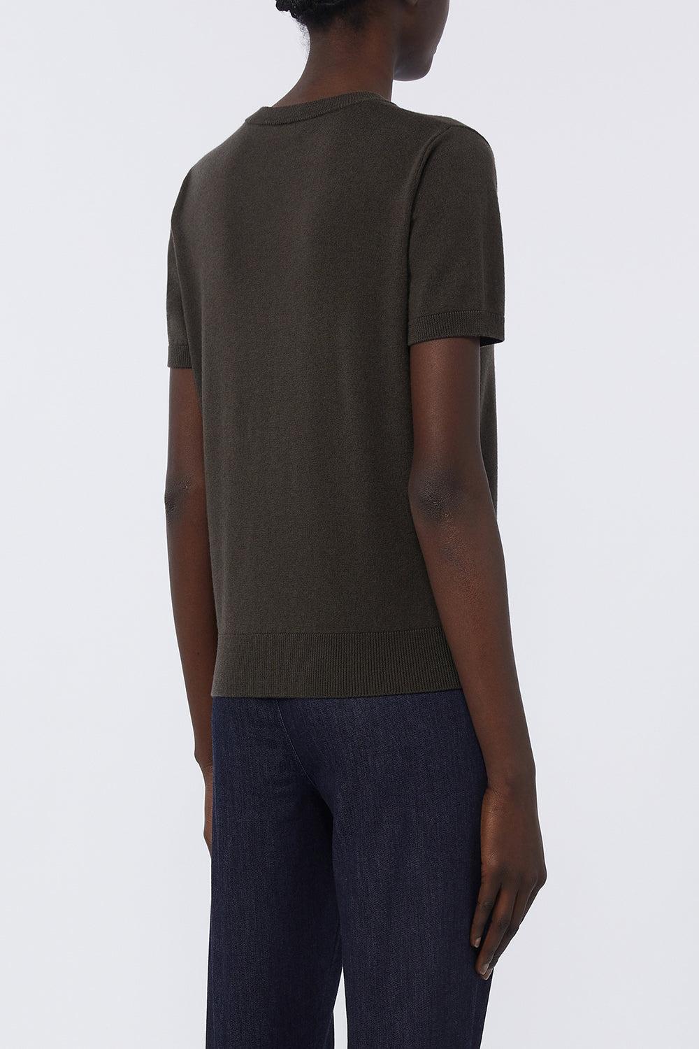 Short Sleeve Sweater-DK GRN-XS-CLOTHINGTOPSWEATER-MAX MARA