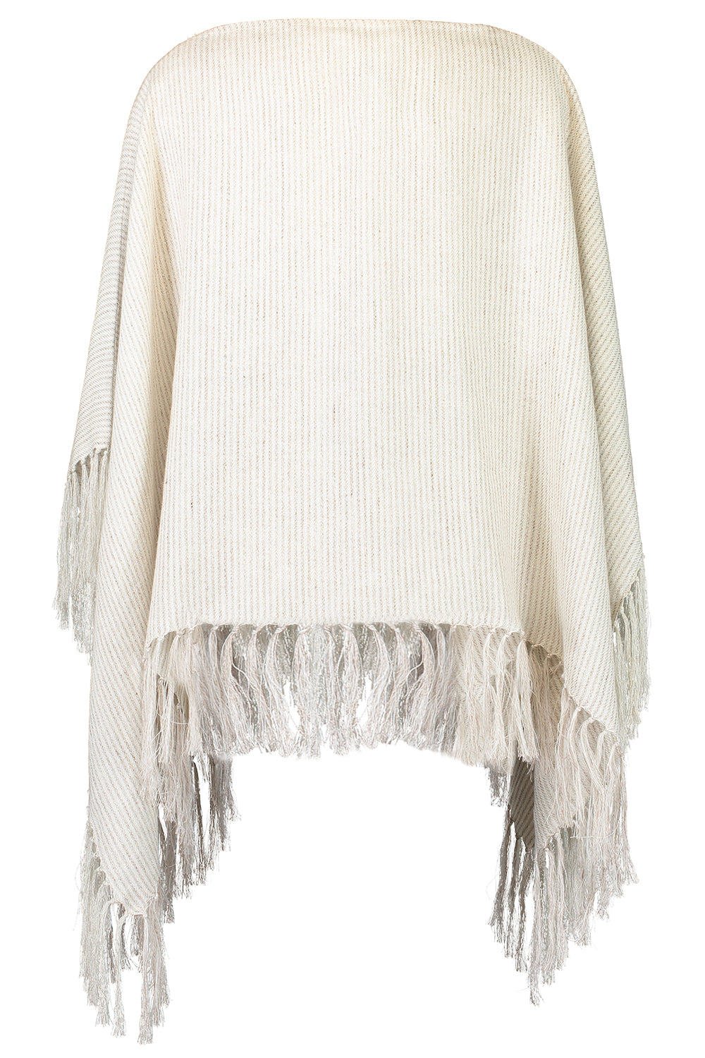 Stripe Fringe Poncho