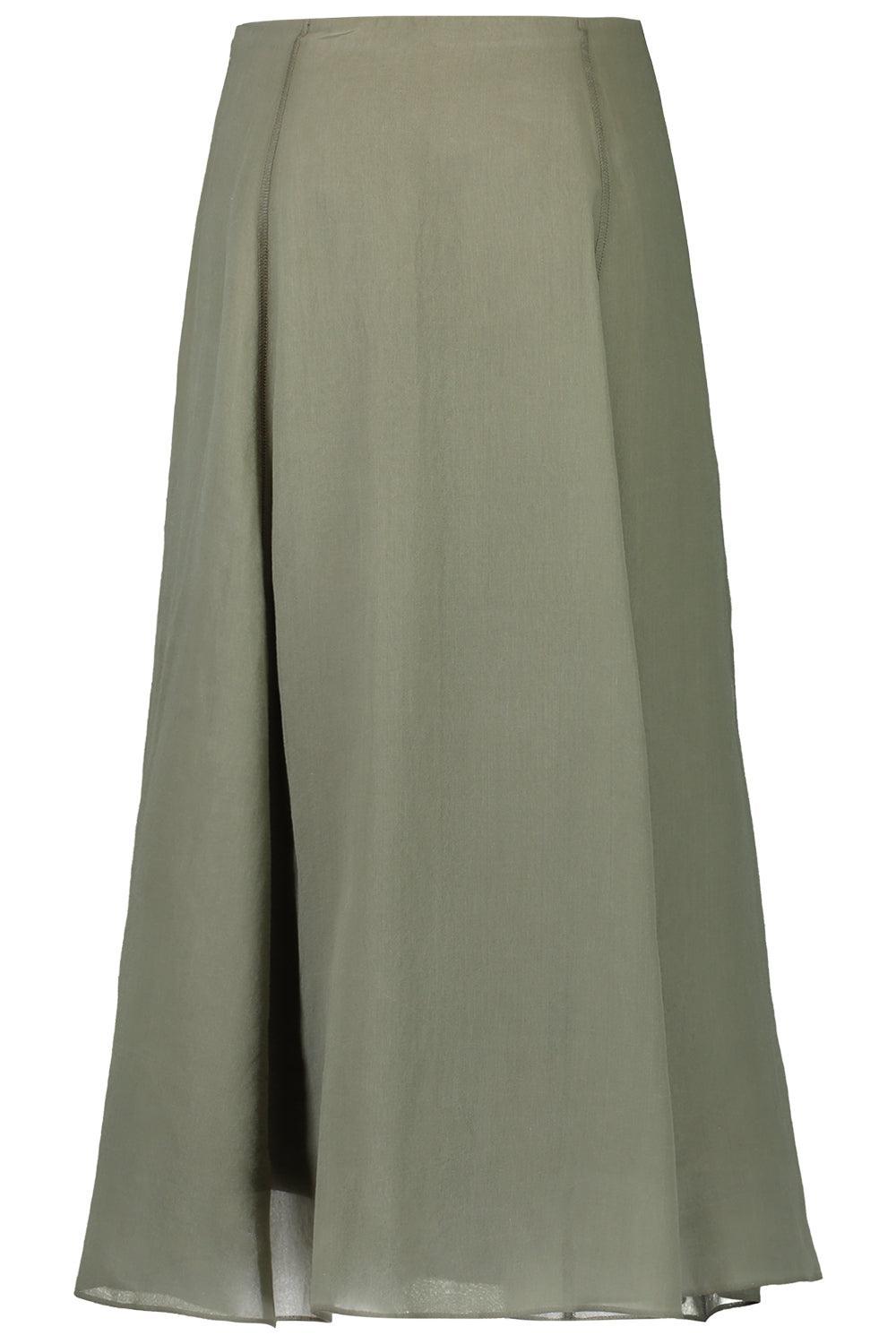 Crispy Aline Skirt-GREEN-38-CLOTHINGSKIRTMIDI-BRUNELLO CUCINELLI
