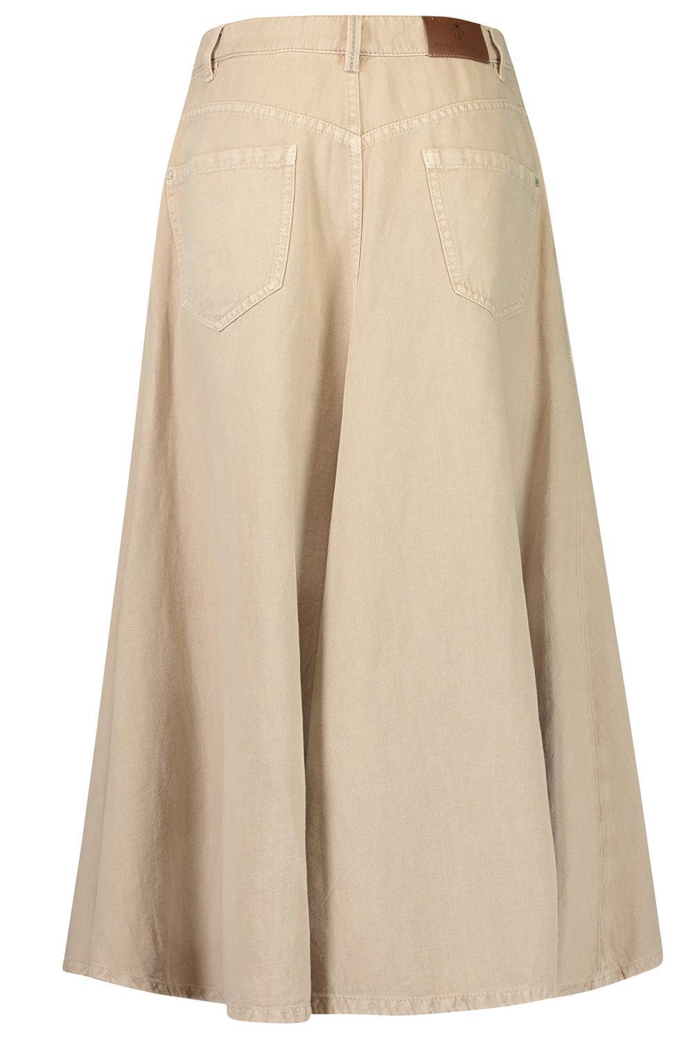 Five Pocket Flare Skirt-BROWN-38-CLOTHINGSKIRTMIDI-BRUNELLO CUCINELLI