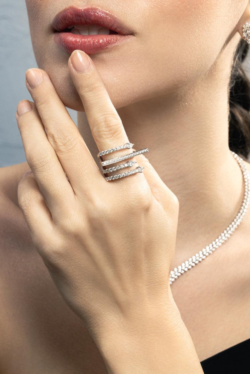 Diamond Four Line Ring-WHITE GOLD-6.25-JEWELRYFINE JEWELRING-YEPREM