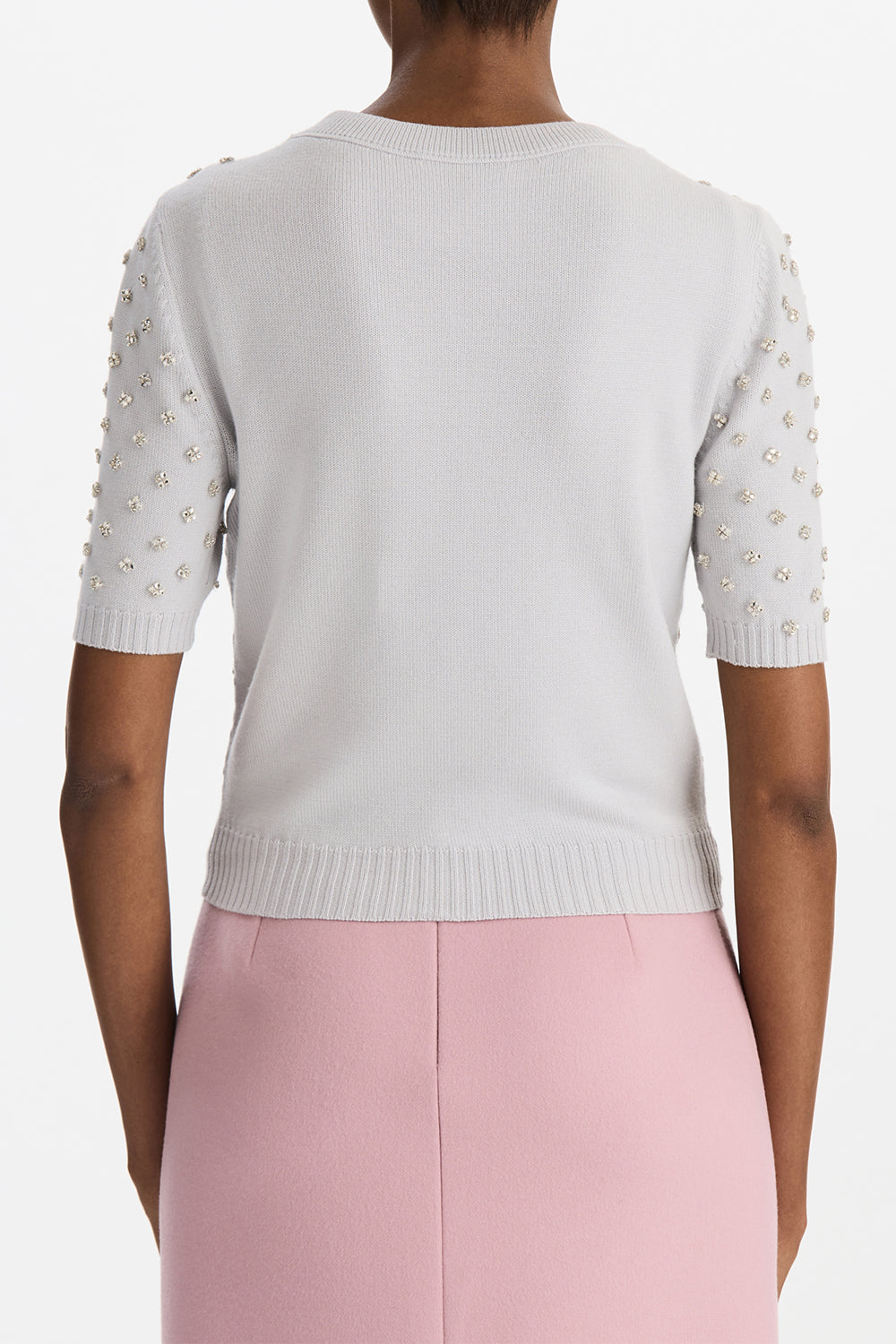 Crystal Floral Elbow Sleeve Cardigan