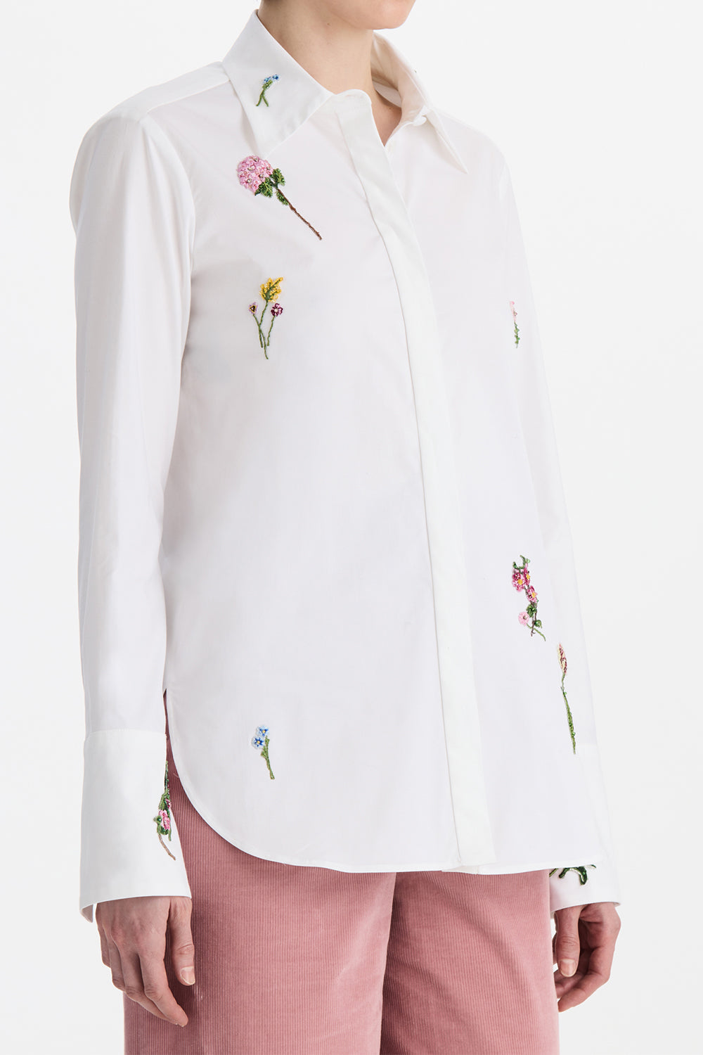 Embroiderd Botanical Long Sleeve Blouse