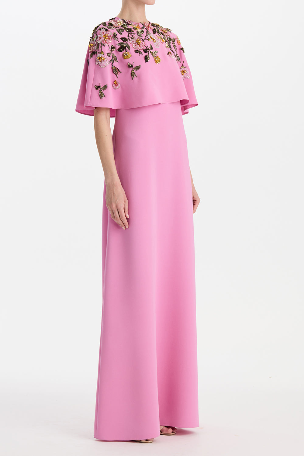 Beaded Floral Caftan Gown