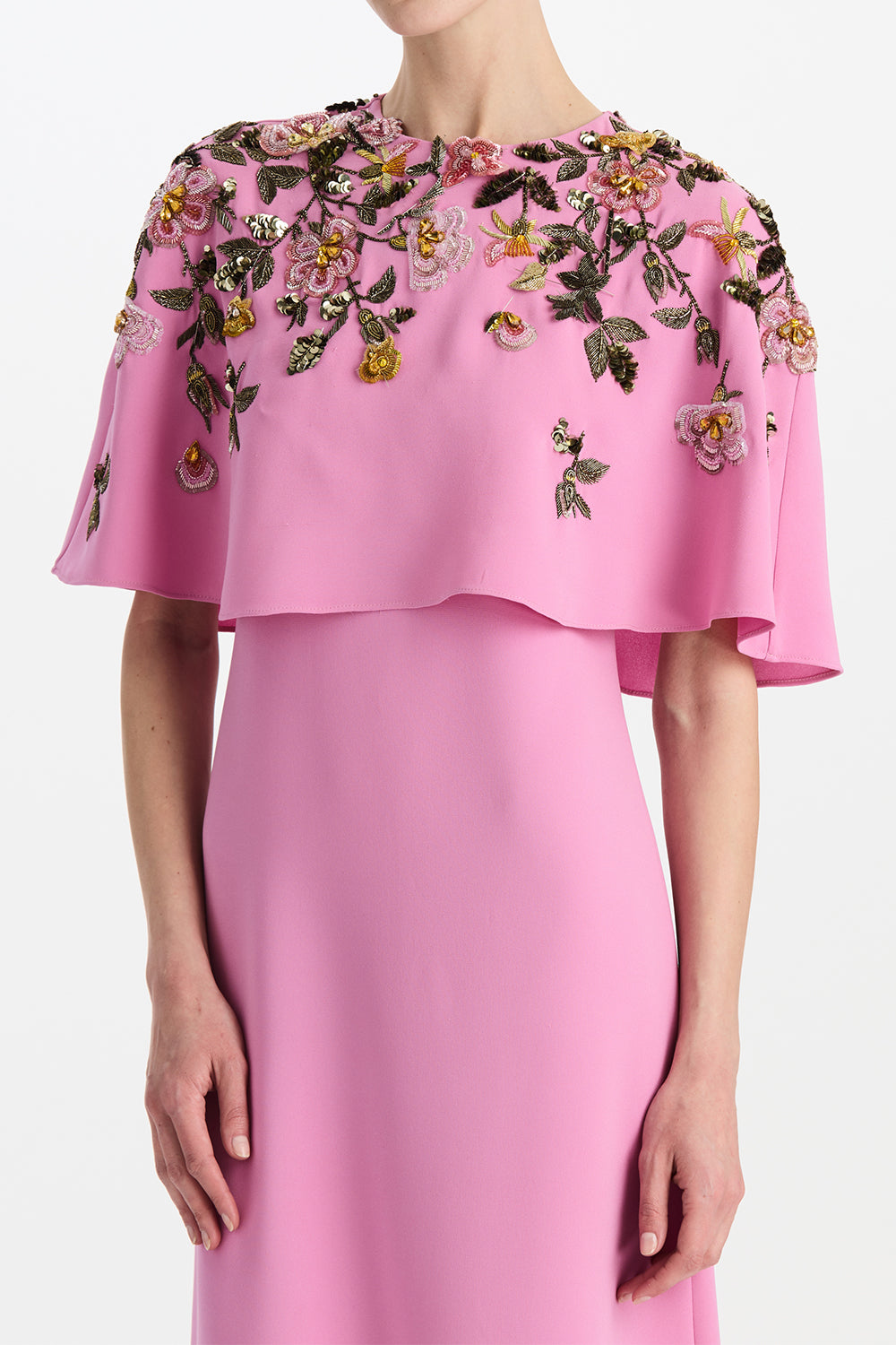 Beaded Floral Caftan Gown