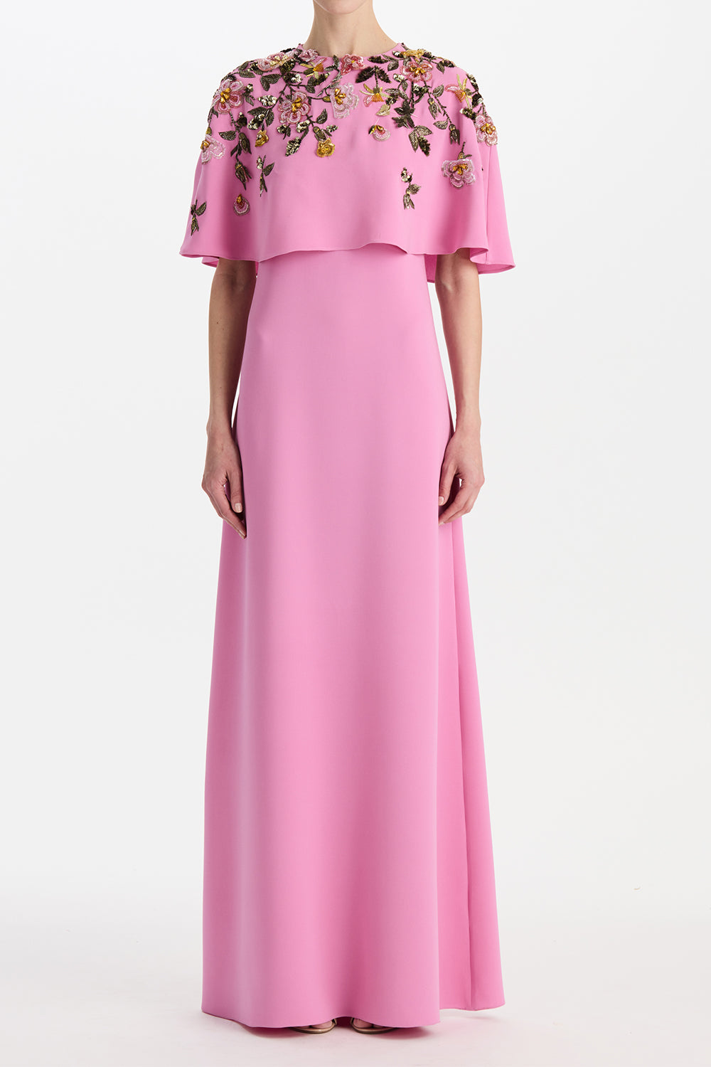 Beaded Floral Caftan Gown