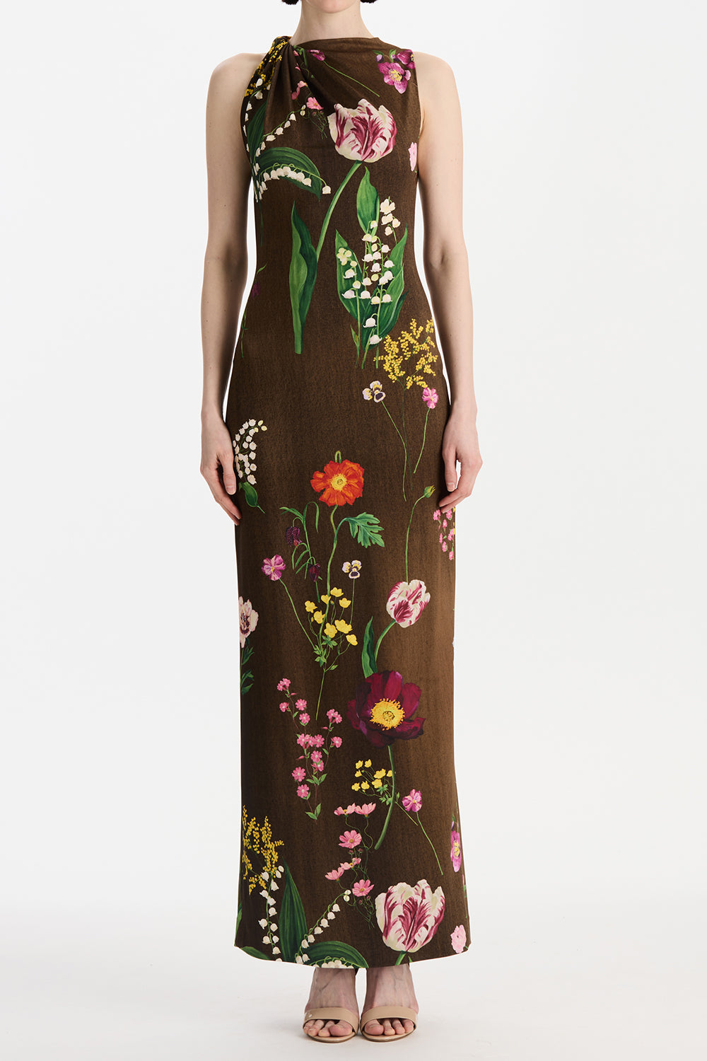 Sleeveless Mixed Botanical Day Dress