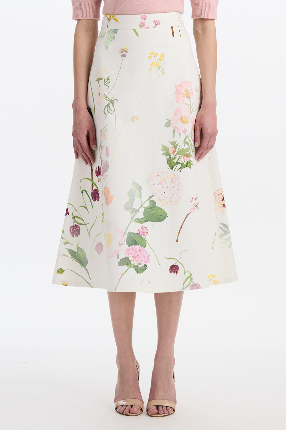 Mixed Botanical Denim Skirt